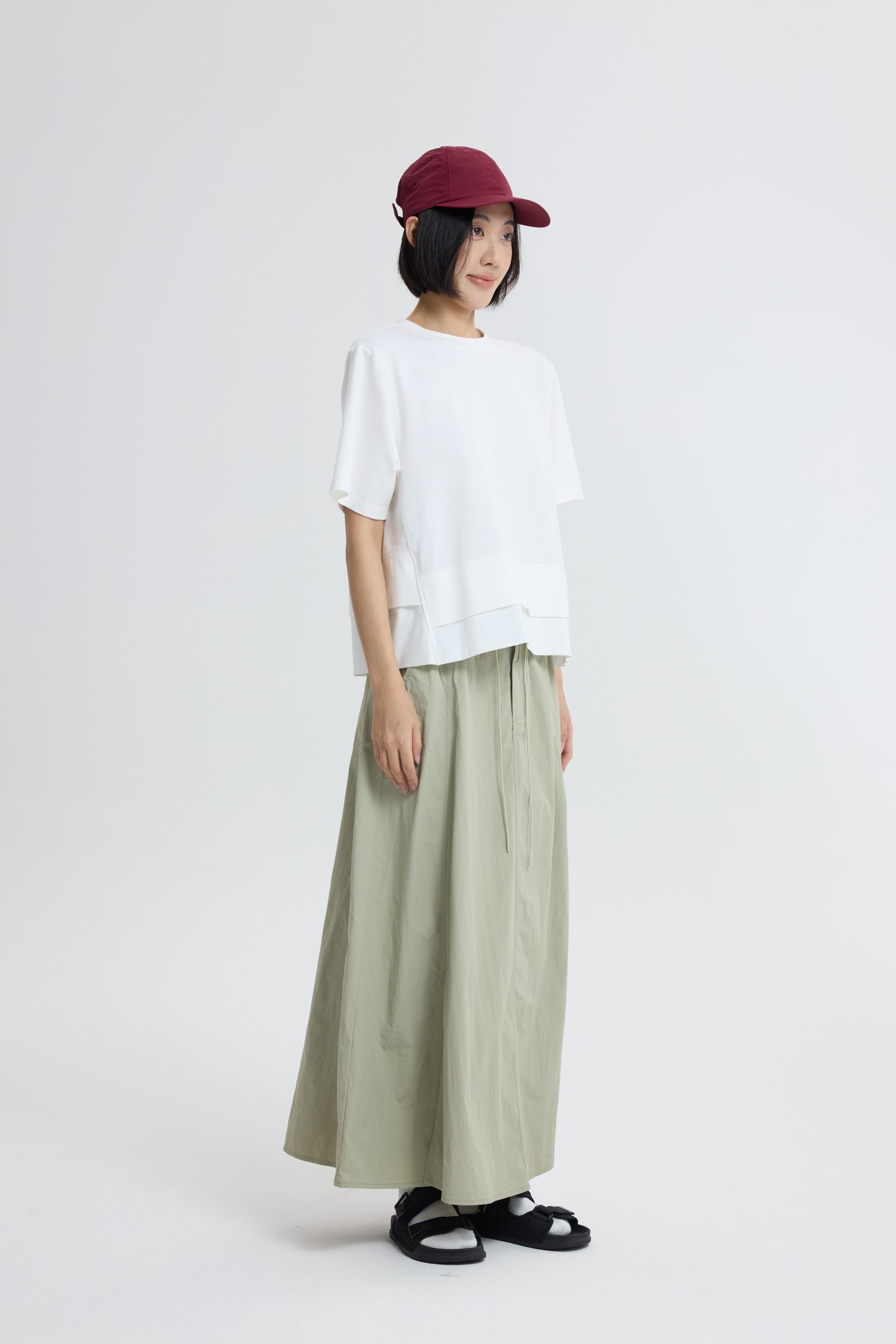 Flare Long Skirt - Sage