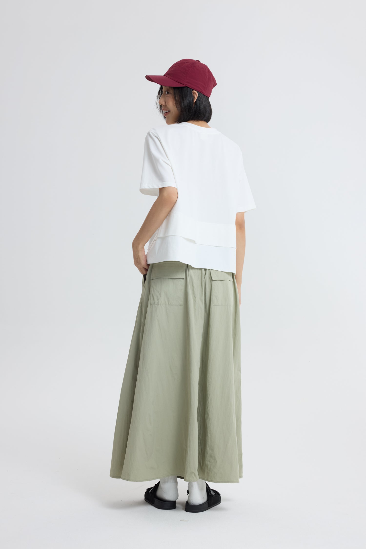 Flare Long Skirt - Sage