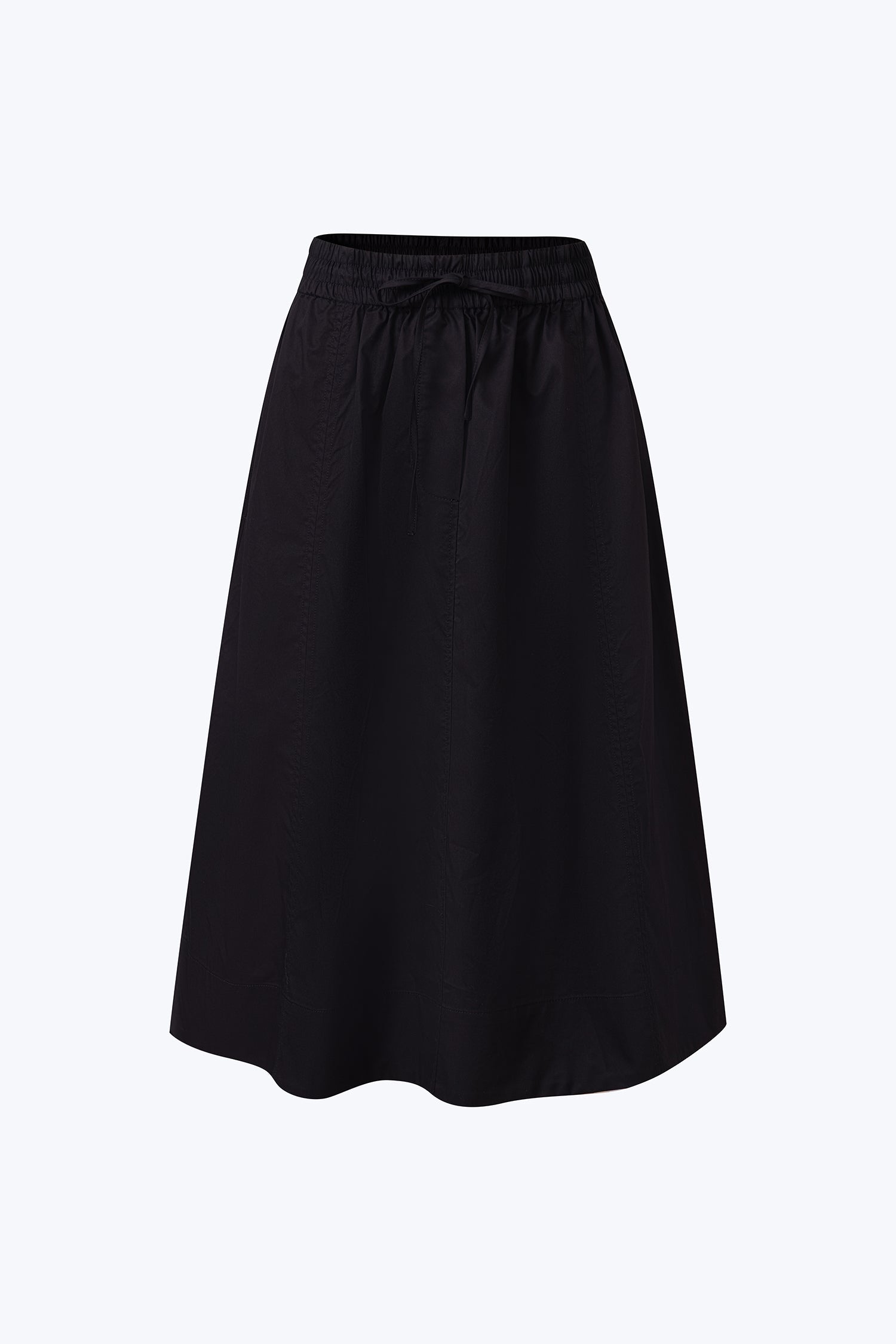 Pull-Up Flare Skirt - Black