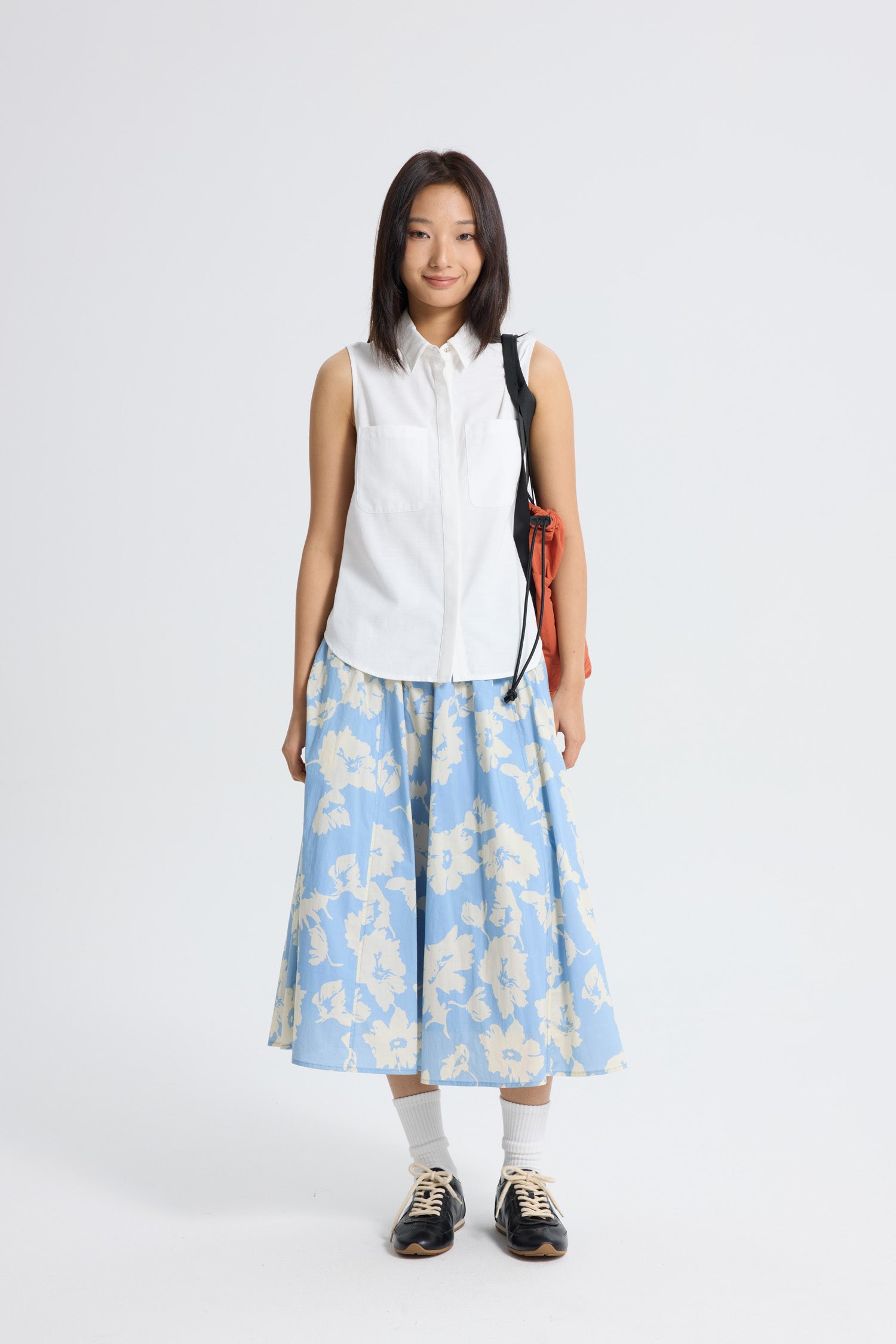 Floral Flare Skirt - Floral Blue
