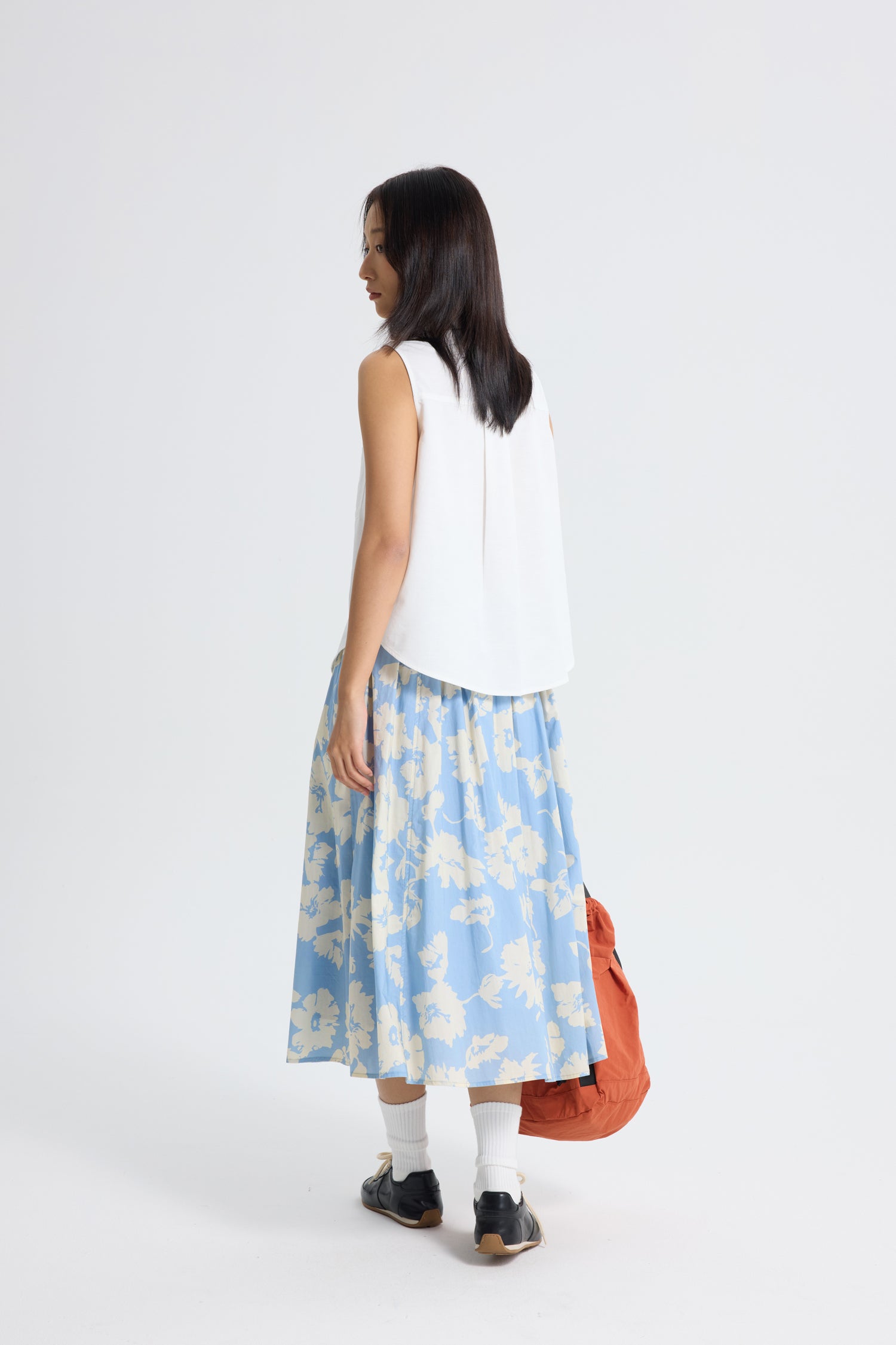 Floral Flare Skirt - Floral Blue