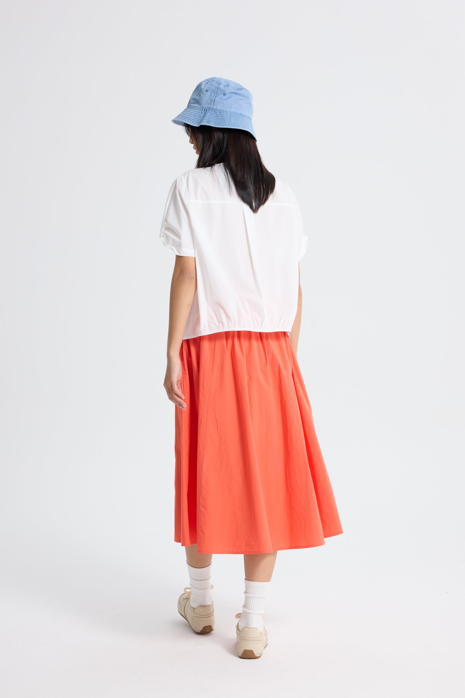 Gathered Skirt - Vermillion