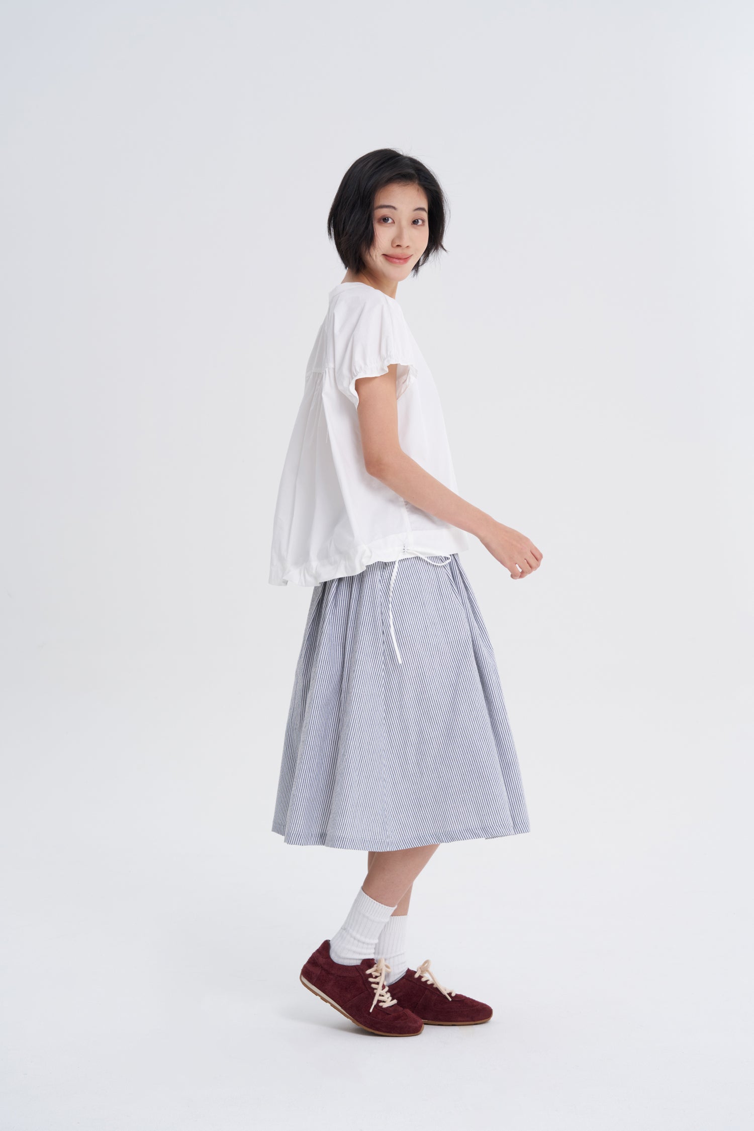 Striped Flare Skirt - Stripes Black