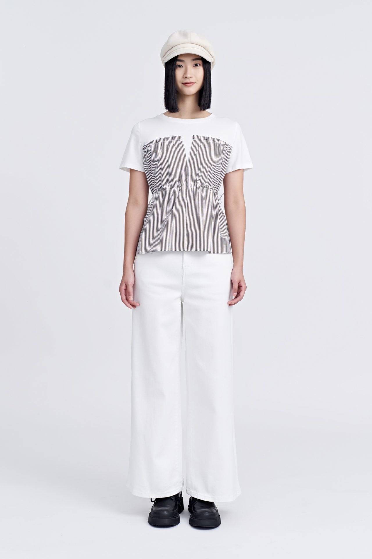 Striped Draw Waist Top [AT]