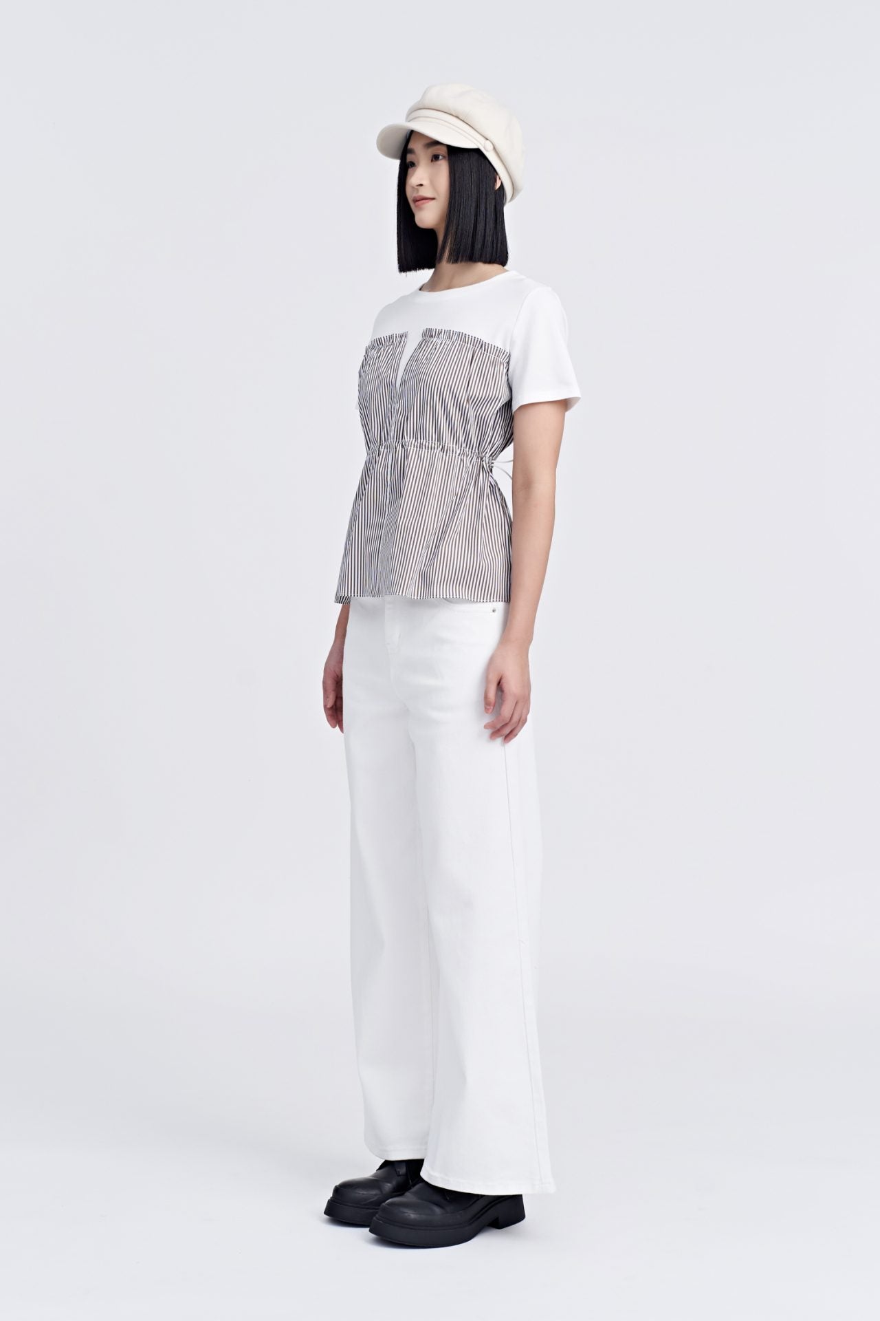 Striped Draw Waist Top [AT]