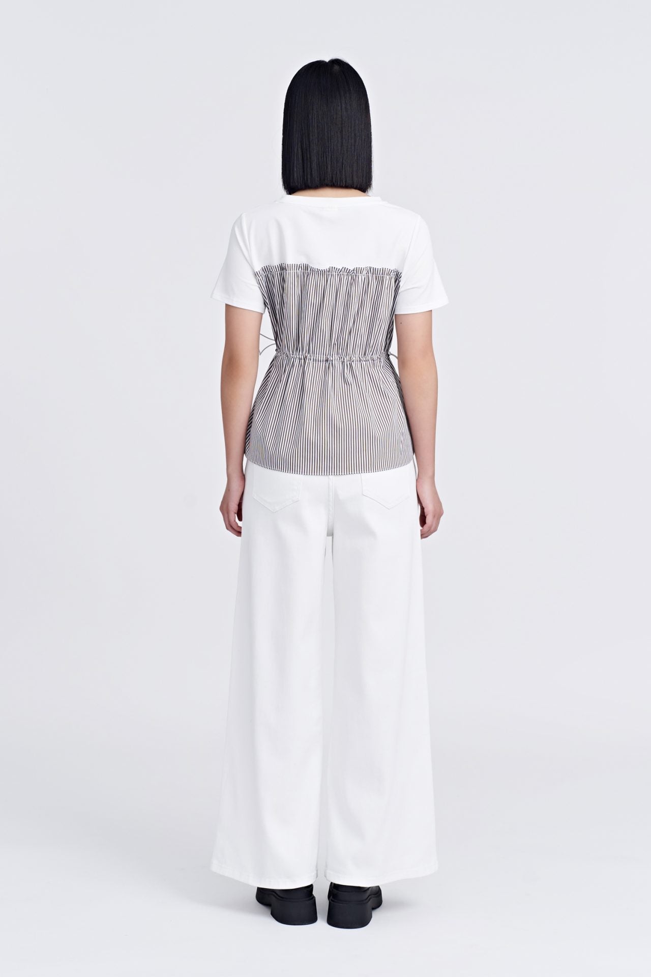 Striped Draw Waist Top [AT]