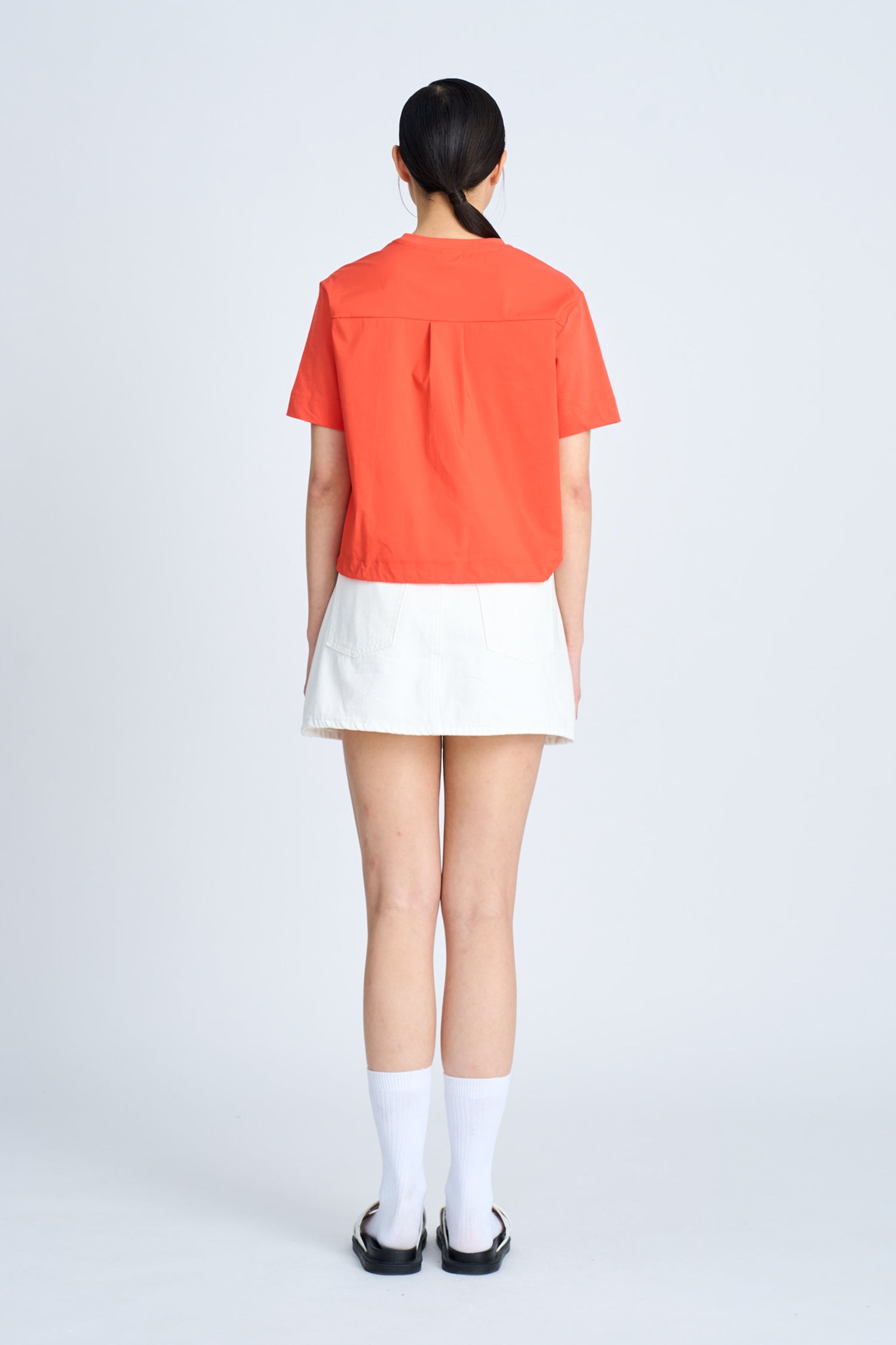 Short Sleeve Drawcord Tee - Vermillion