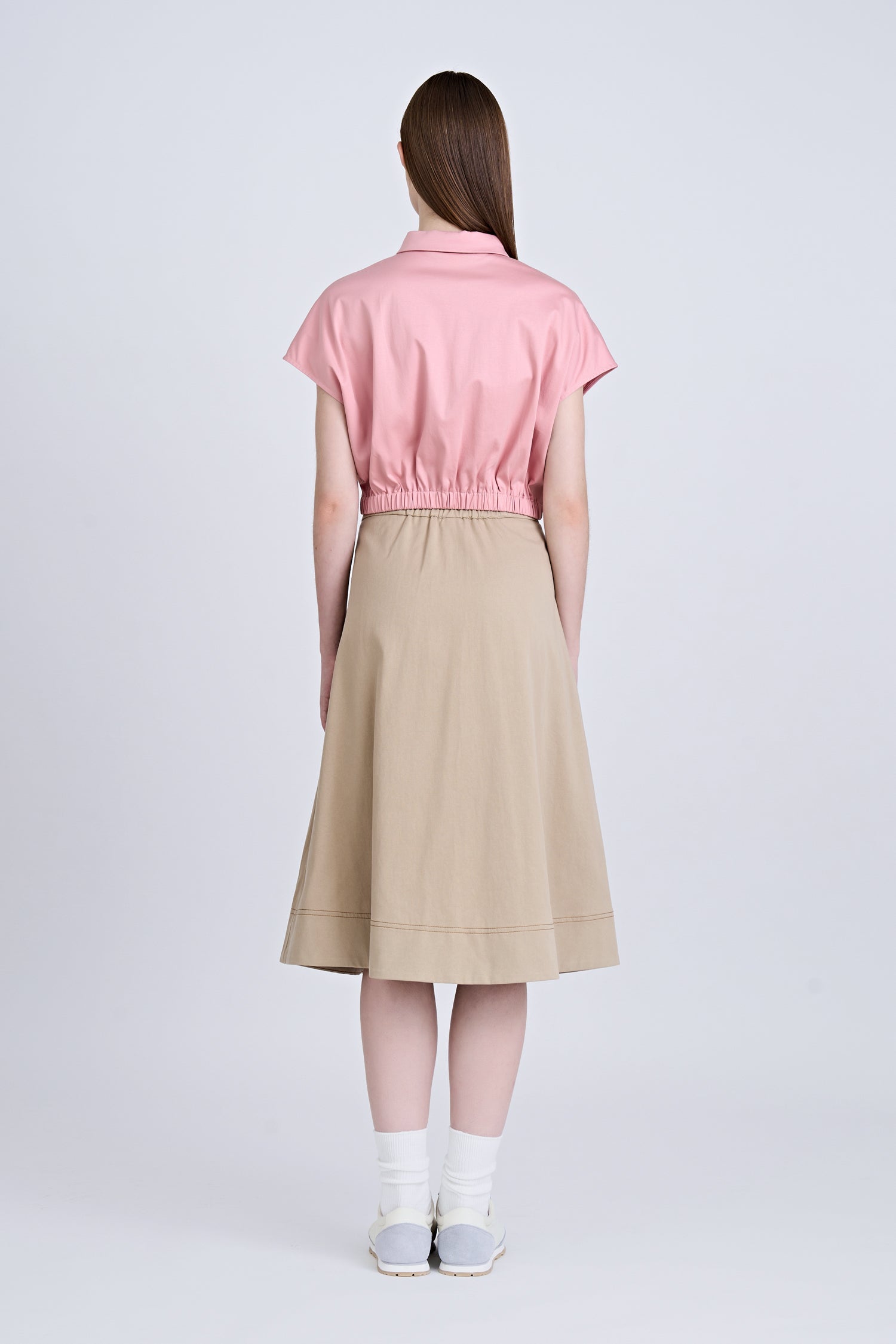 Front Twist Knot Blouse - Blush