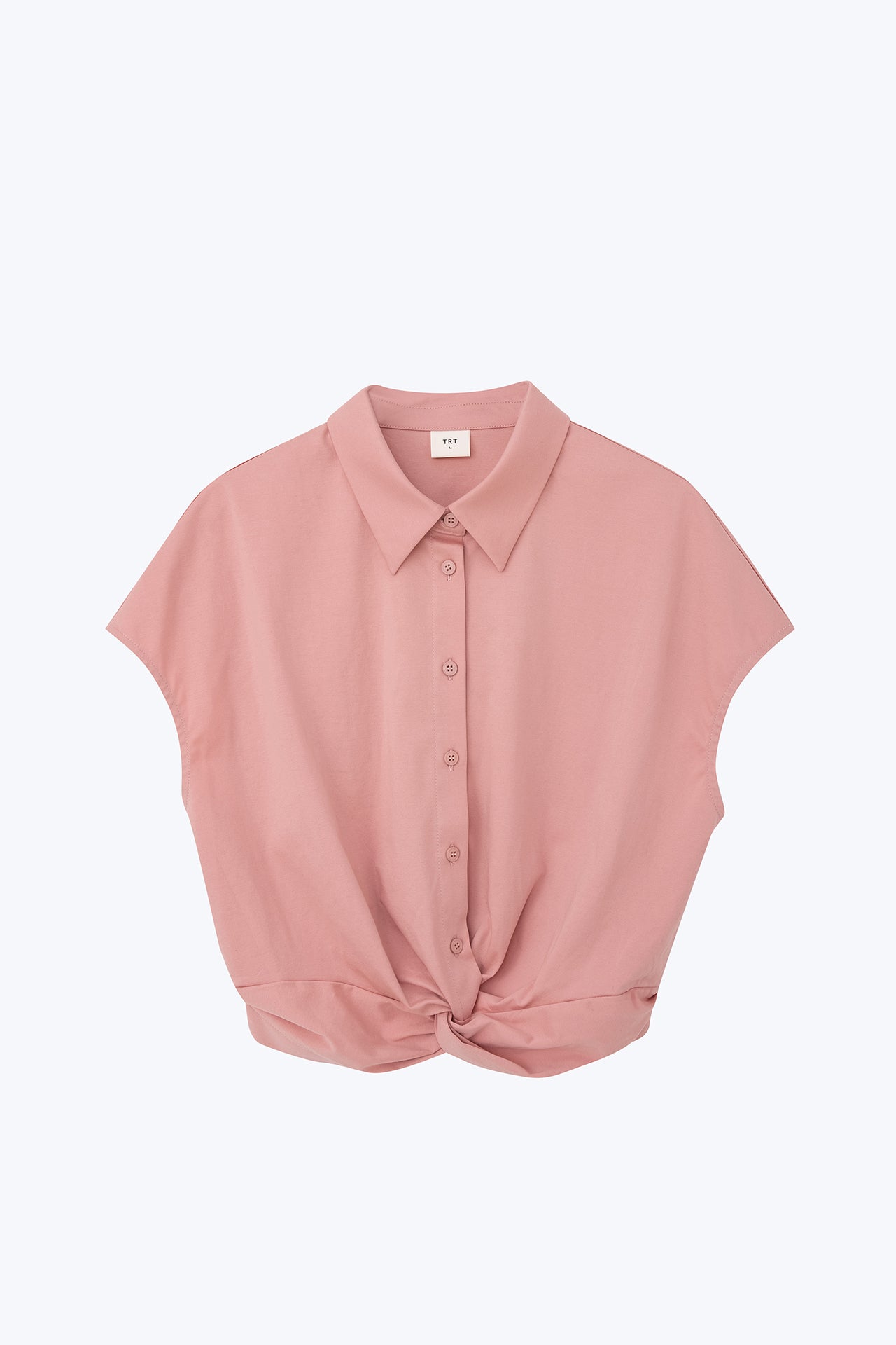 Front Twist Knot Blouse - Blush