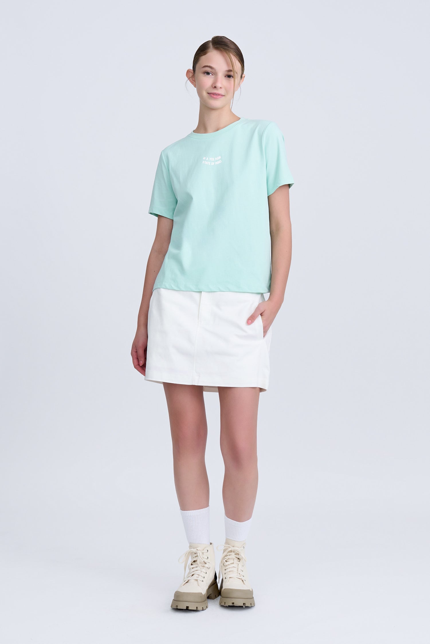 Text Print Tee - Mint