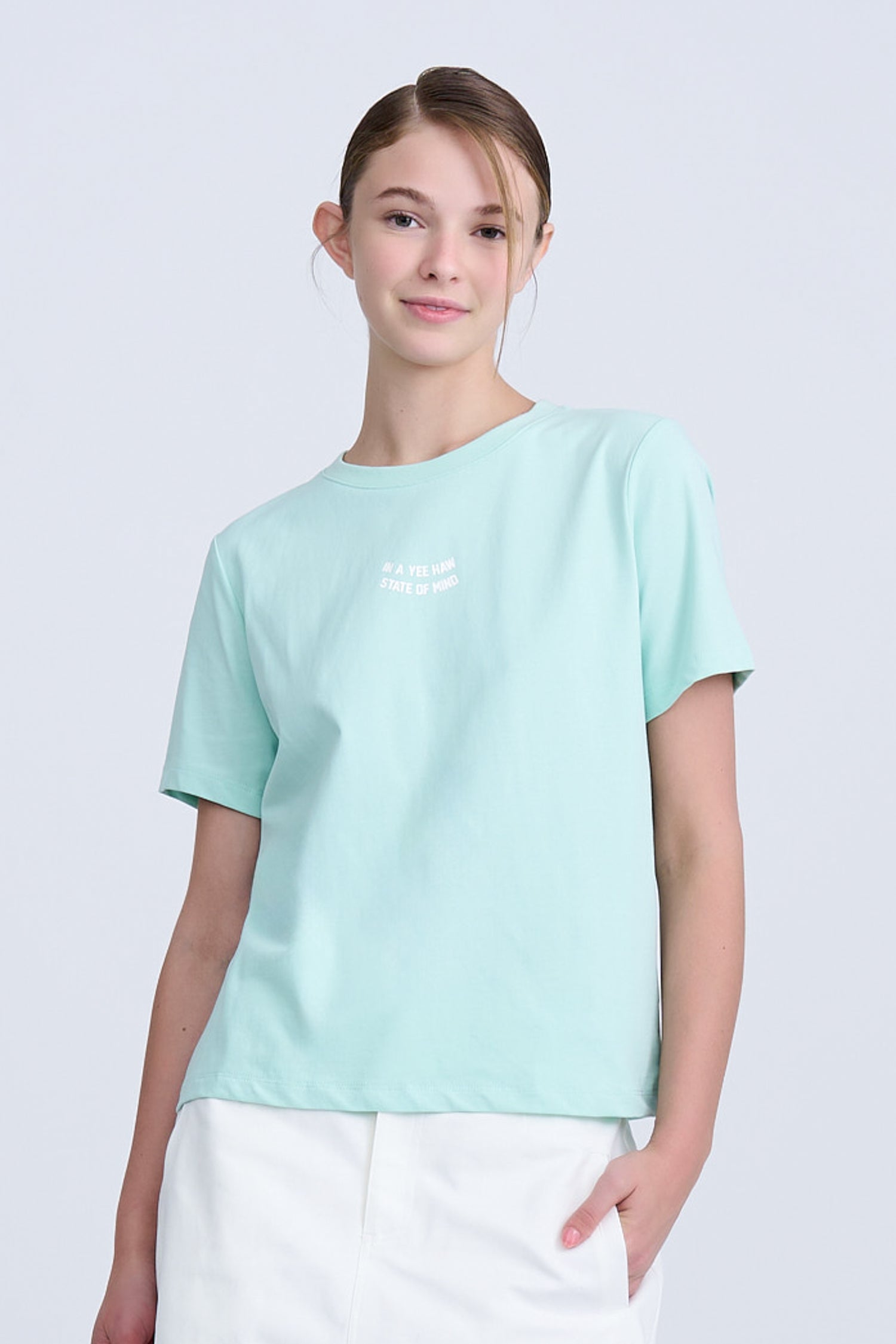 Text Print Tee - Mint