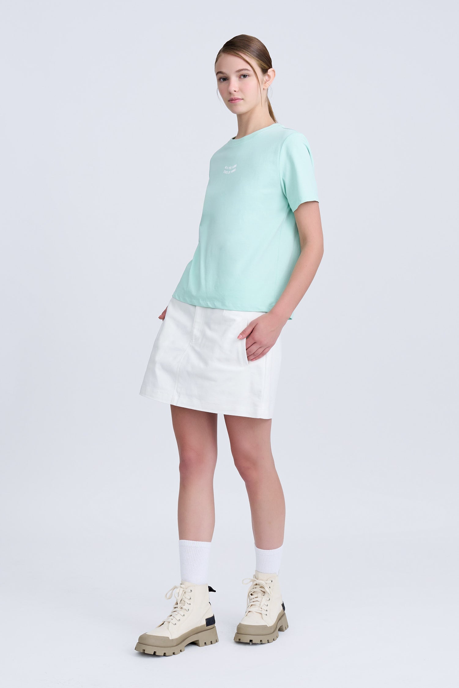 Text Print Tee - Mint