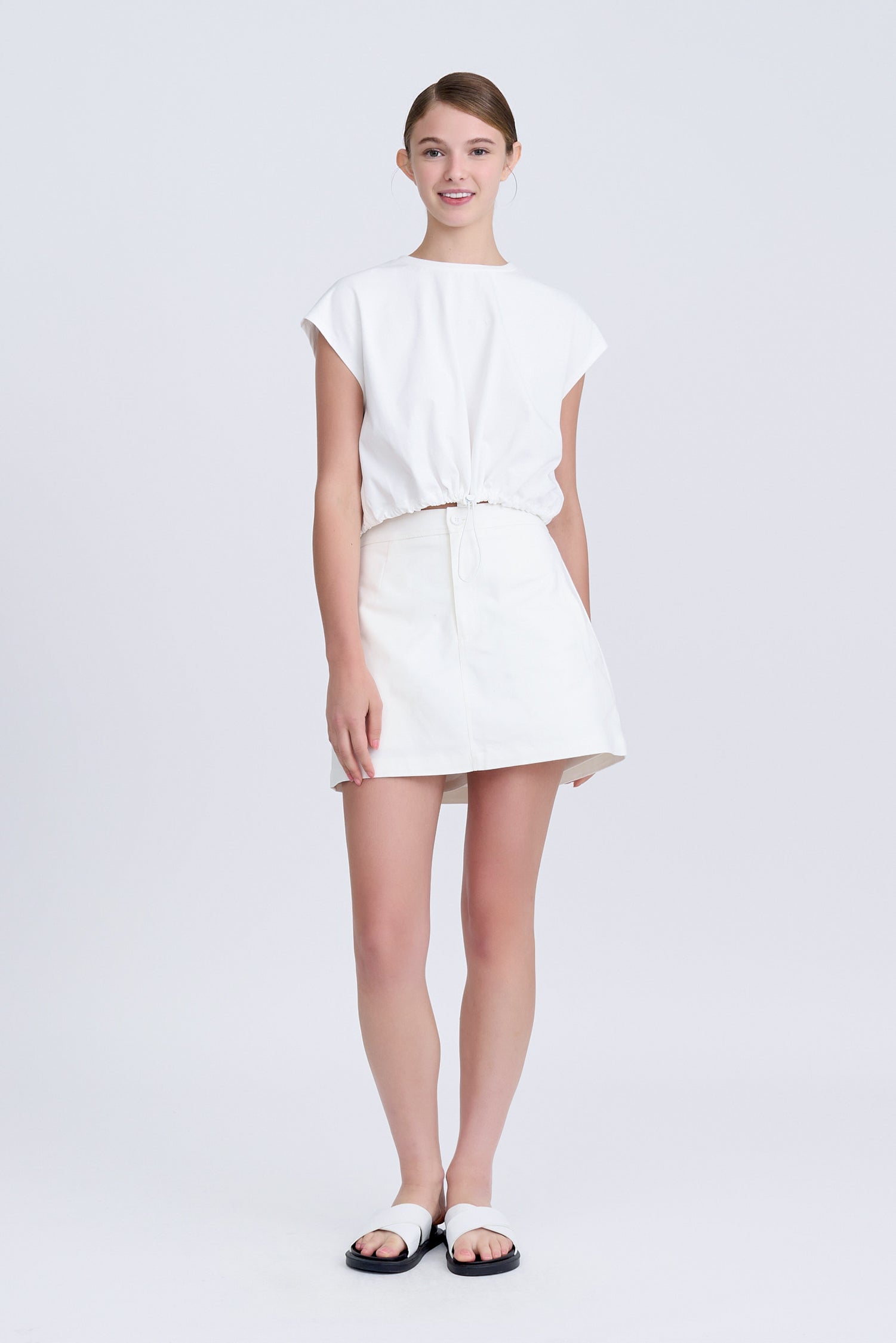 Drawcord Tee - Cream [AT]