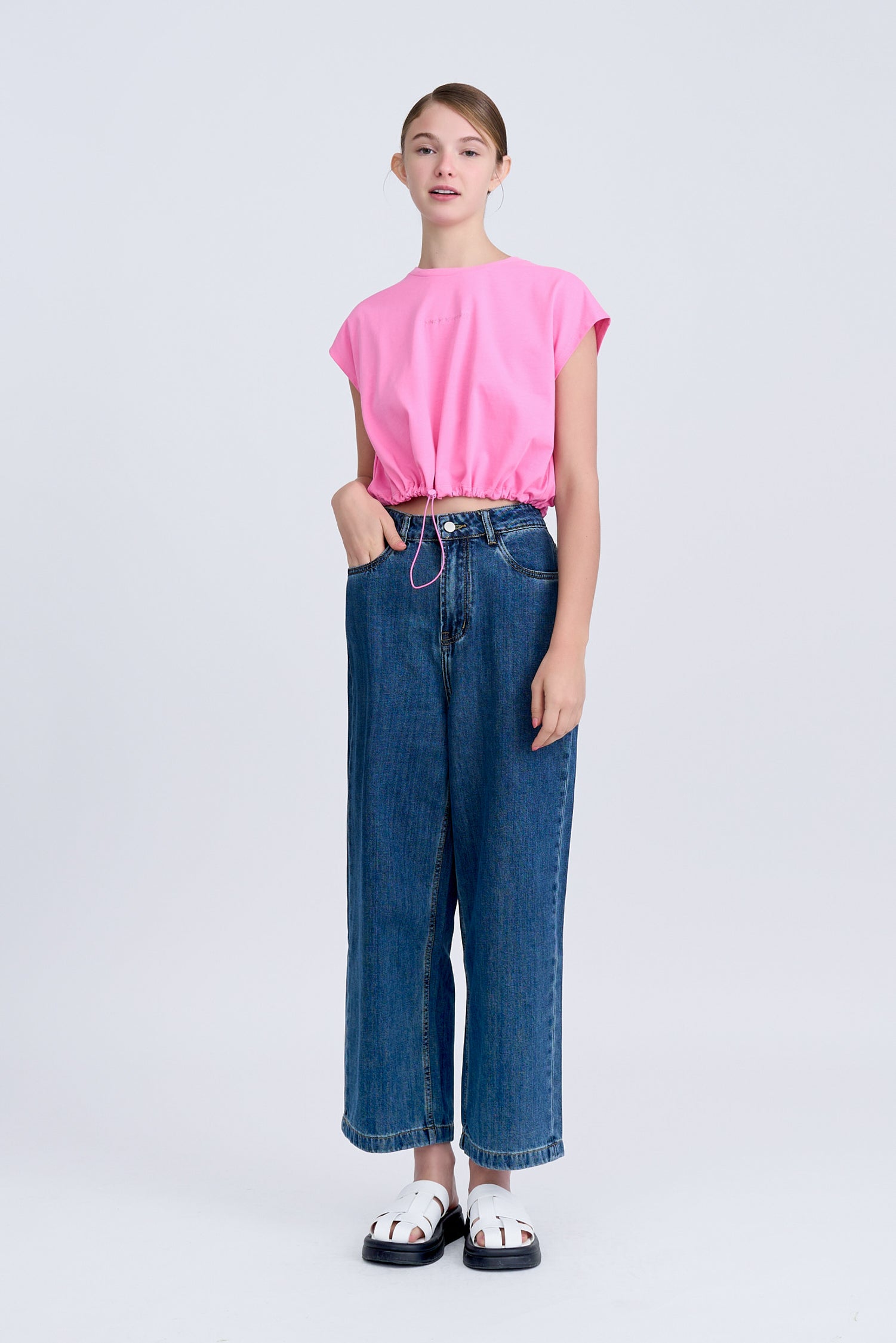 Drawcord Tee - Pink [AT]