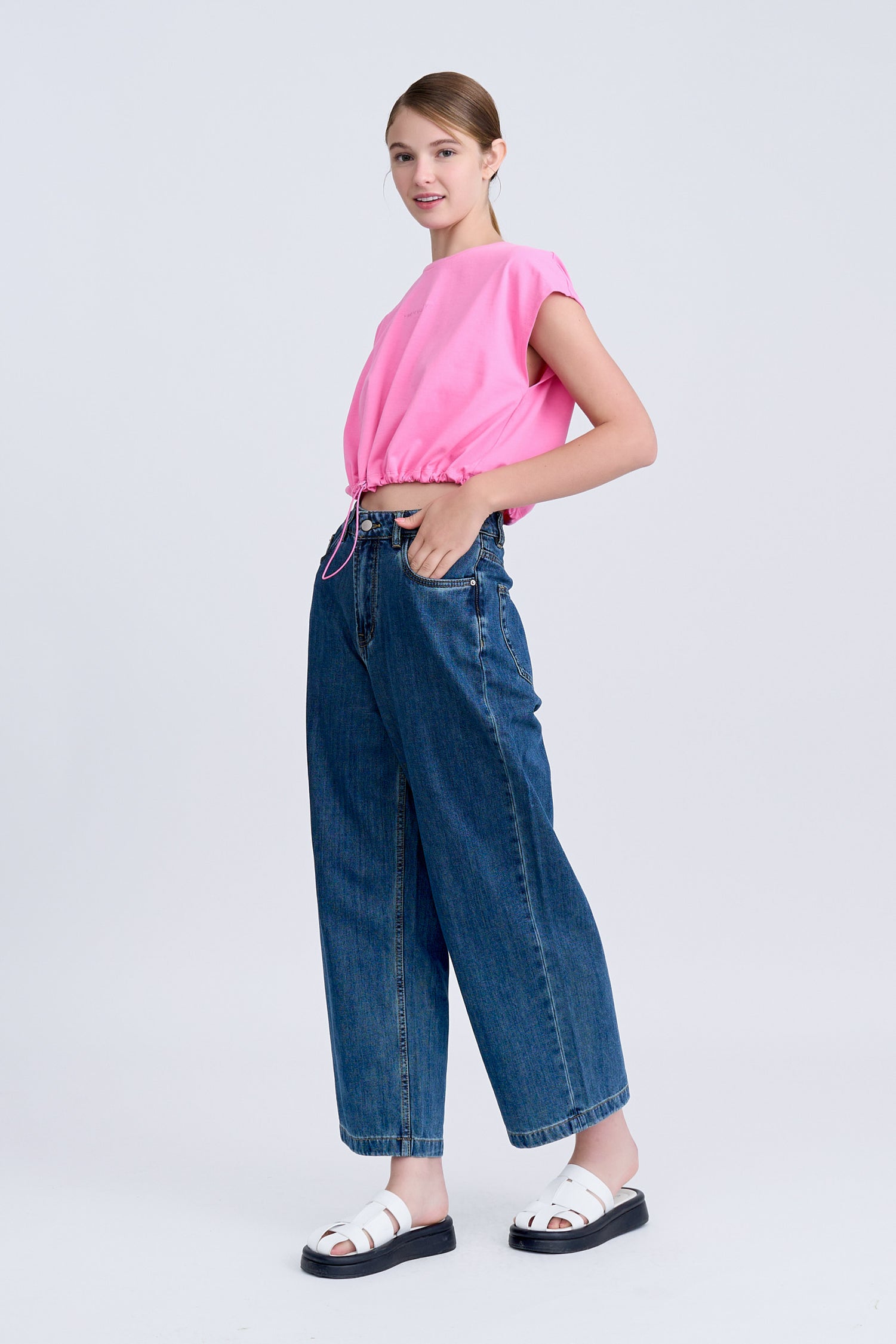 Drawcord Tee - Pink [AT]