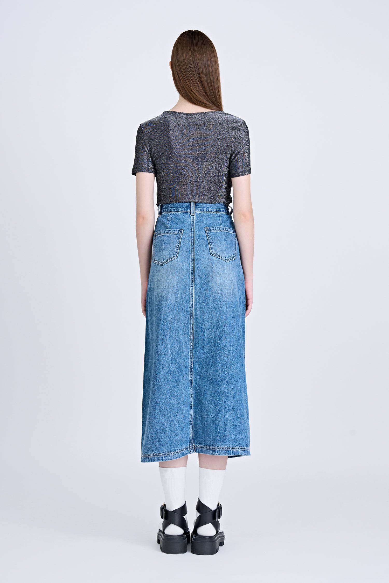 Shimmer Ruche Tee - Shimmer Black [AT]