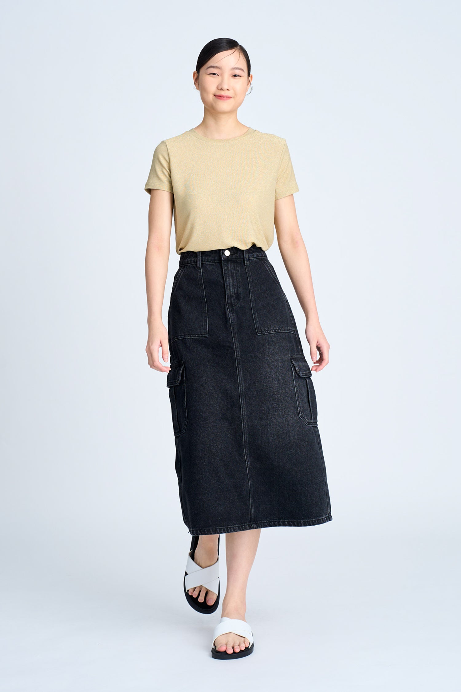 Shimmer Crew Neck Tee - Shimmer Gold [AT]