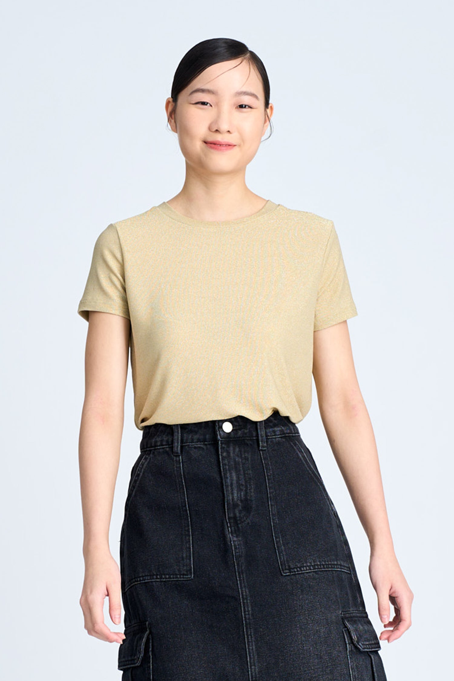Shimmer Crew Neck Tee - Shimmer Gold [AT]