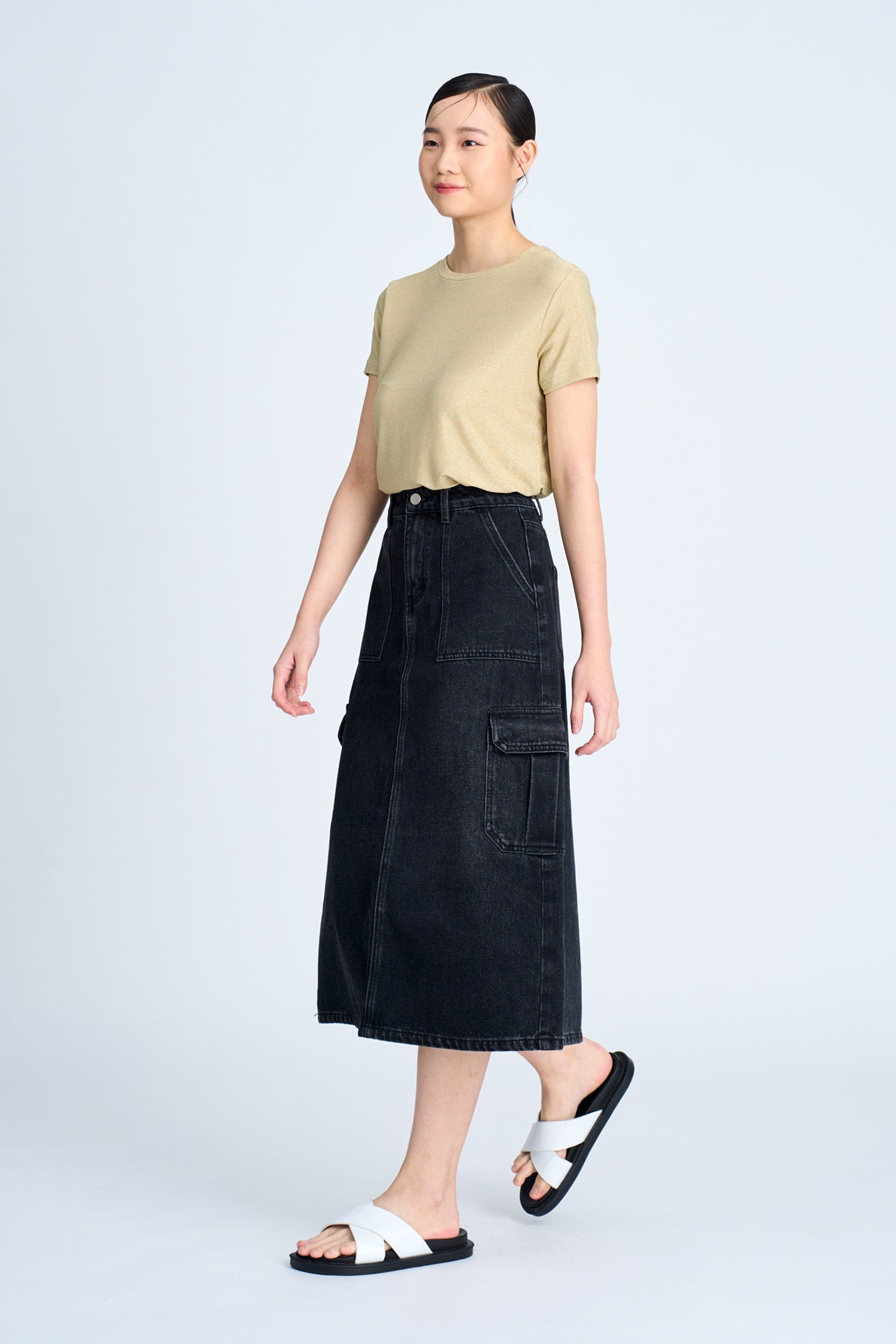 Shimmer Crew Neck Tee - Shimmer Gold [AT]