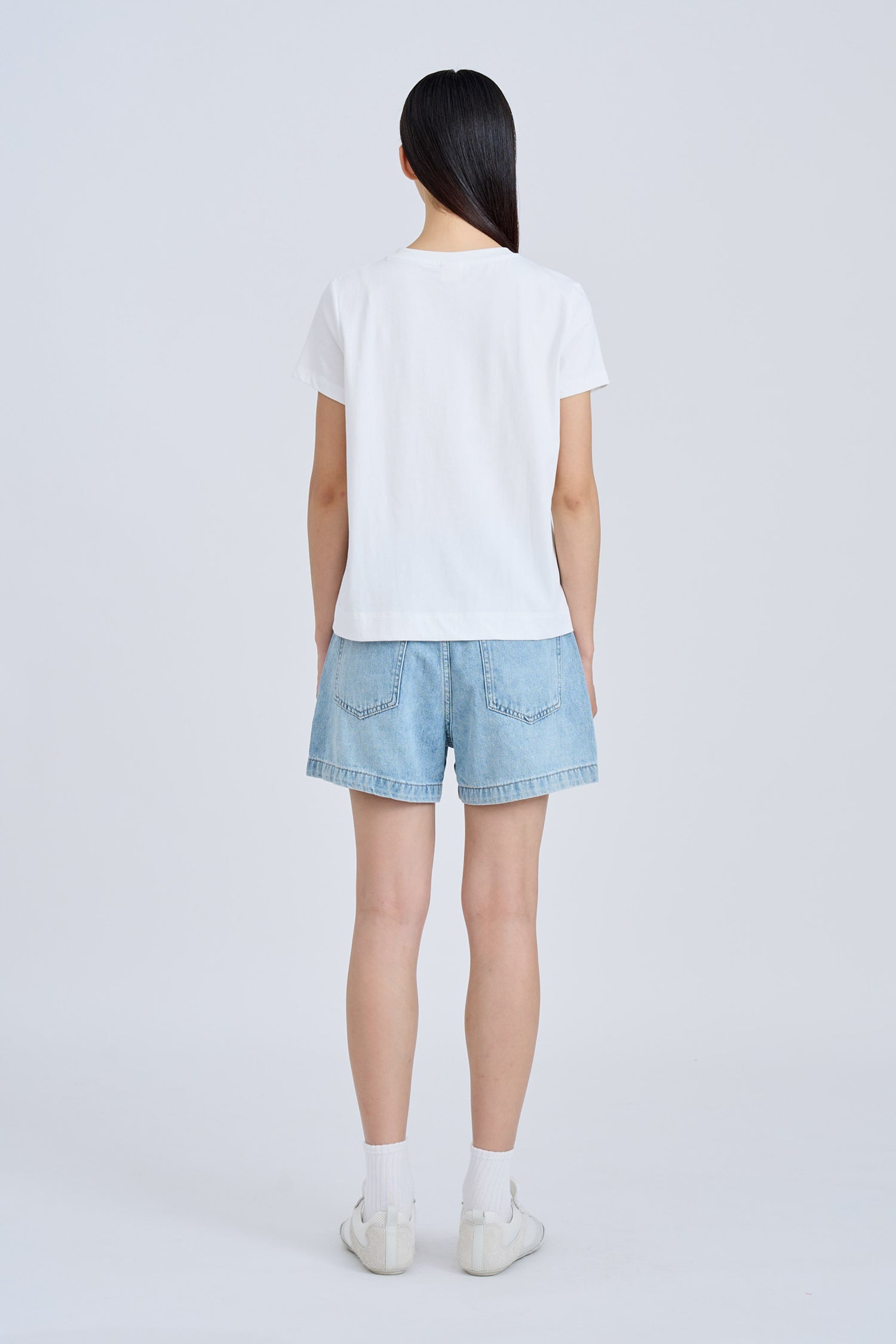 Mandarin Button Knot Tee - Cream [AT]