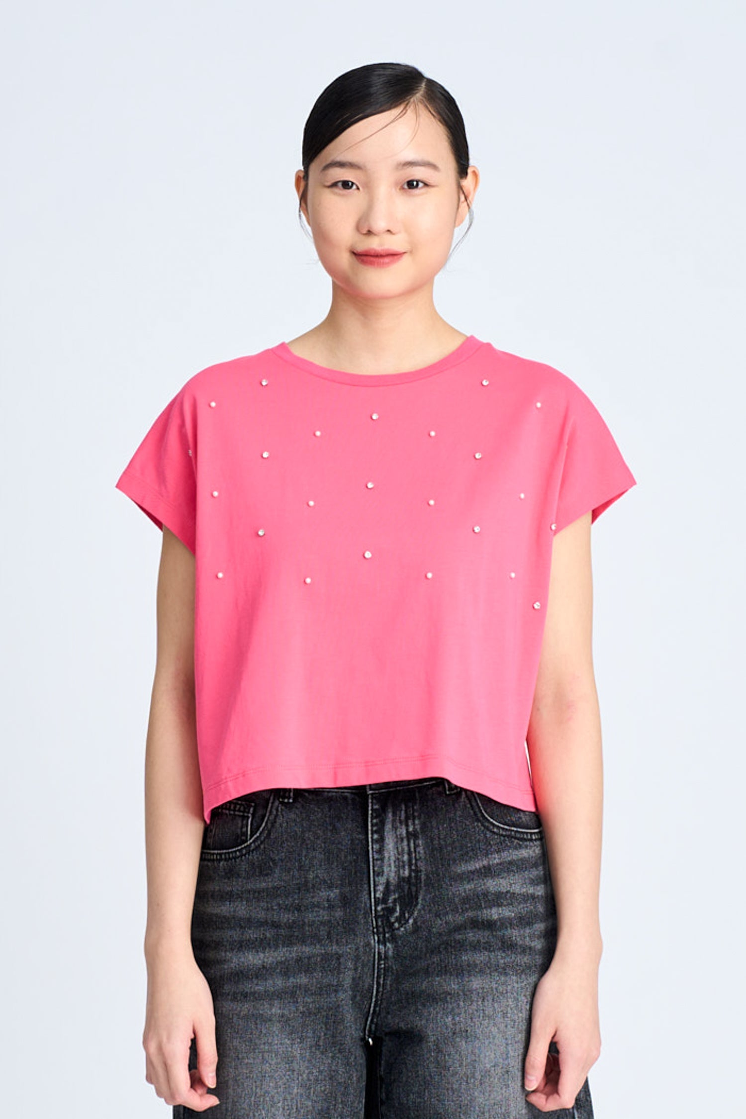 Embellished Tee - Hot Pink
