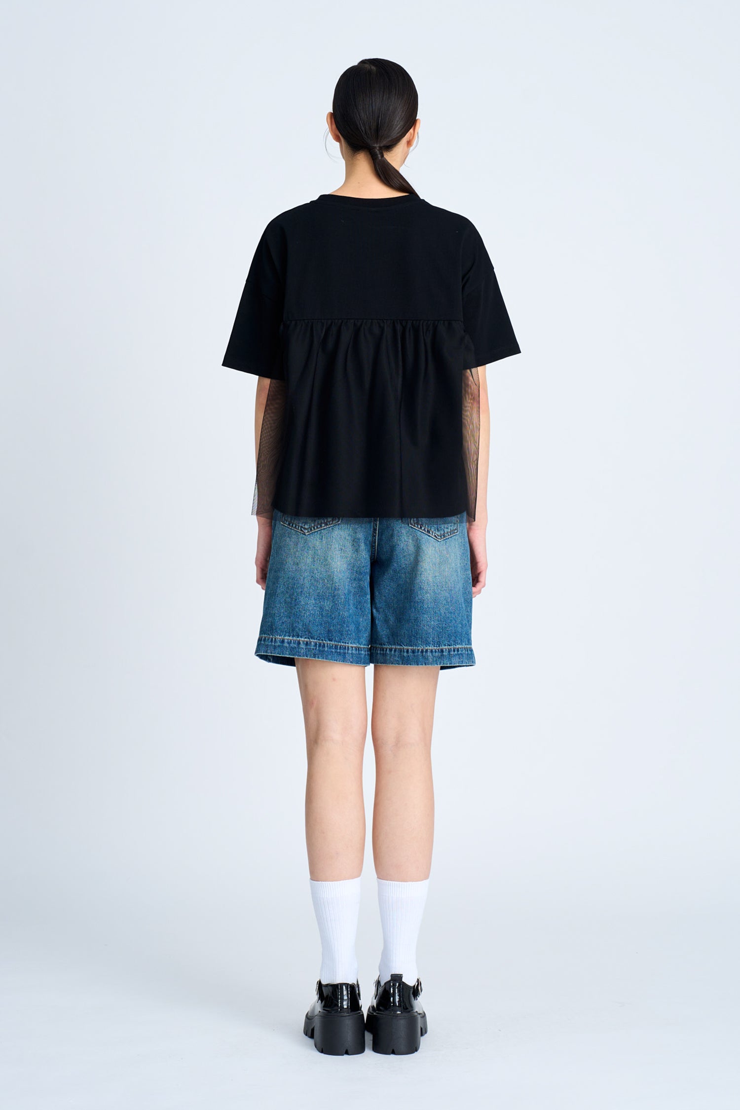 Back Mesh Tee - Black