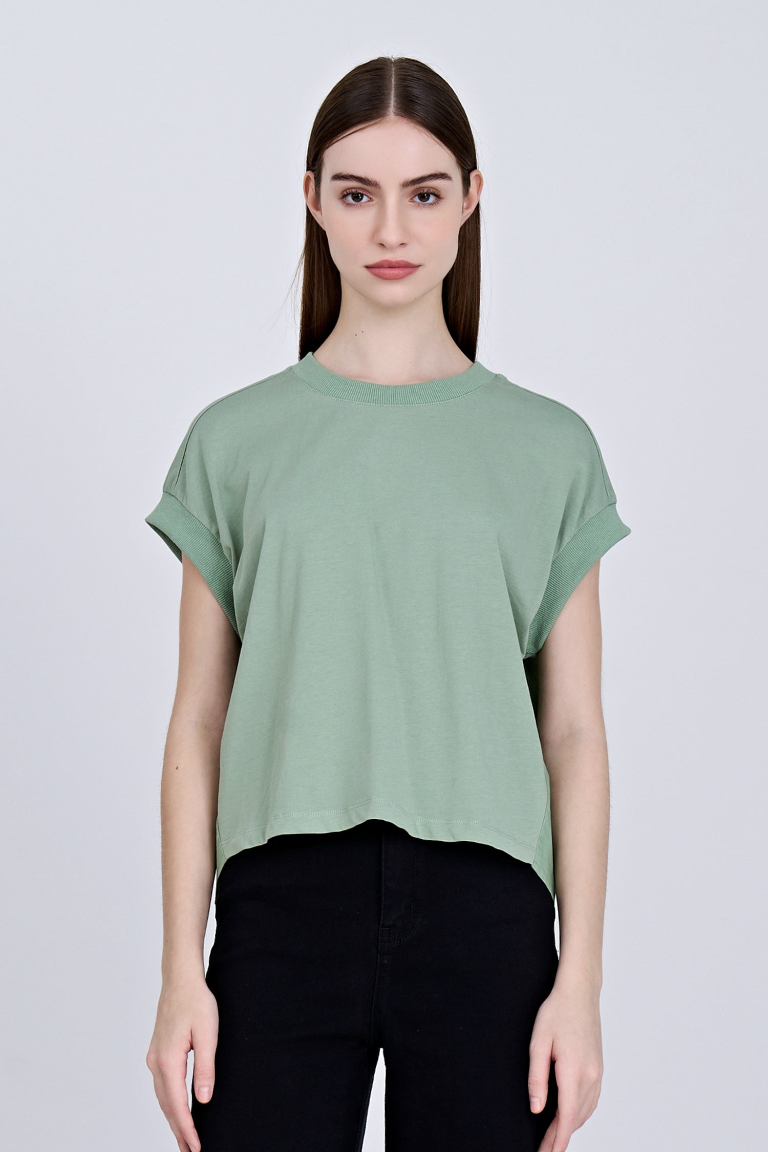 Ribbed Collar Tee - Pistachio [AT]
