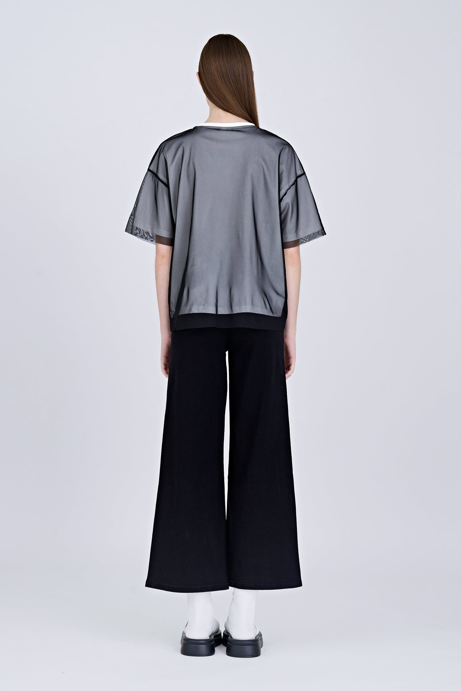 Overlay Mesh Tee - Cream