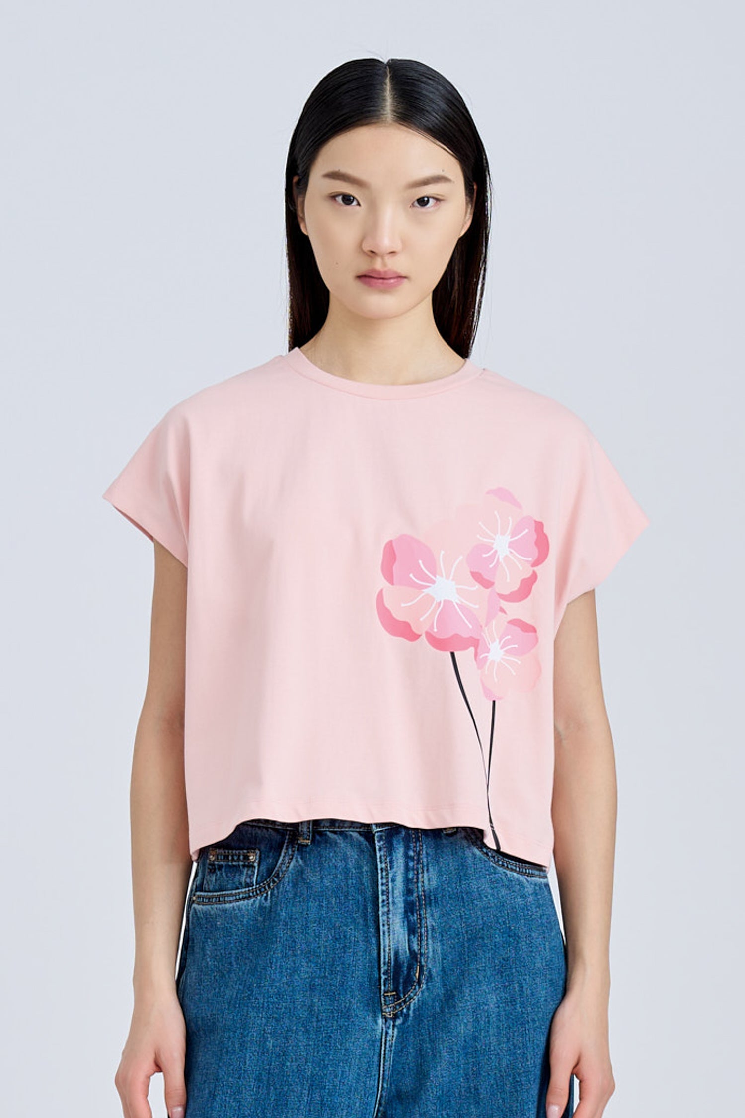 Blossom Cap Sleeve Tee - Blush [AT]