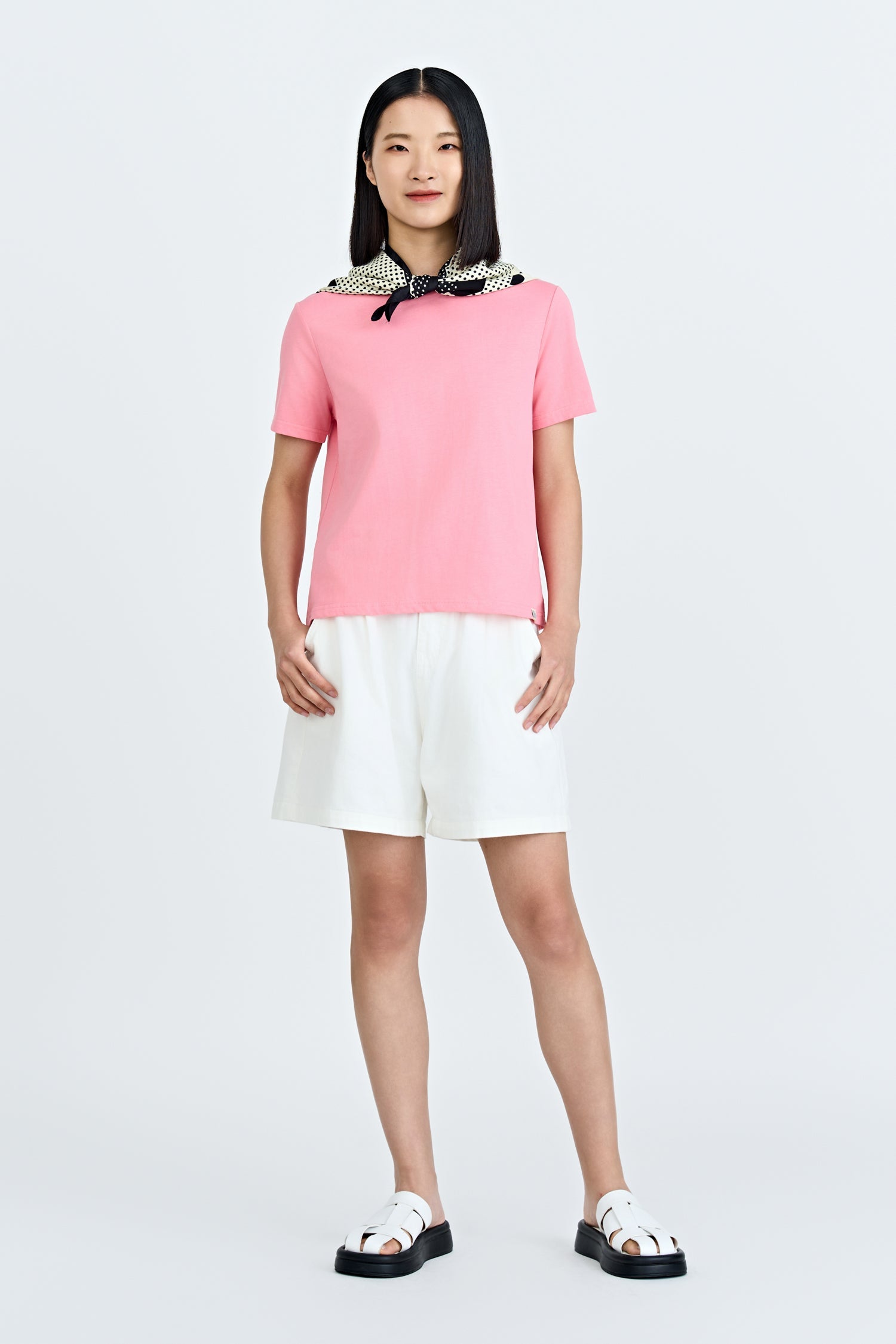 Crew Neck Tee - Coral