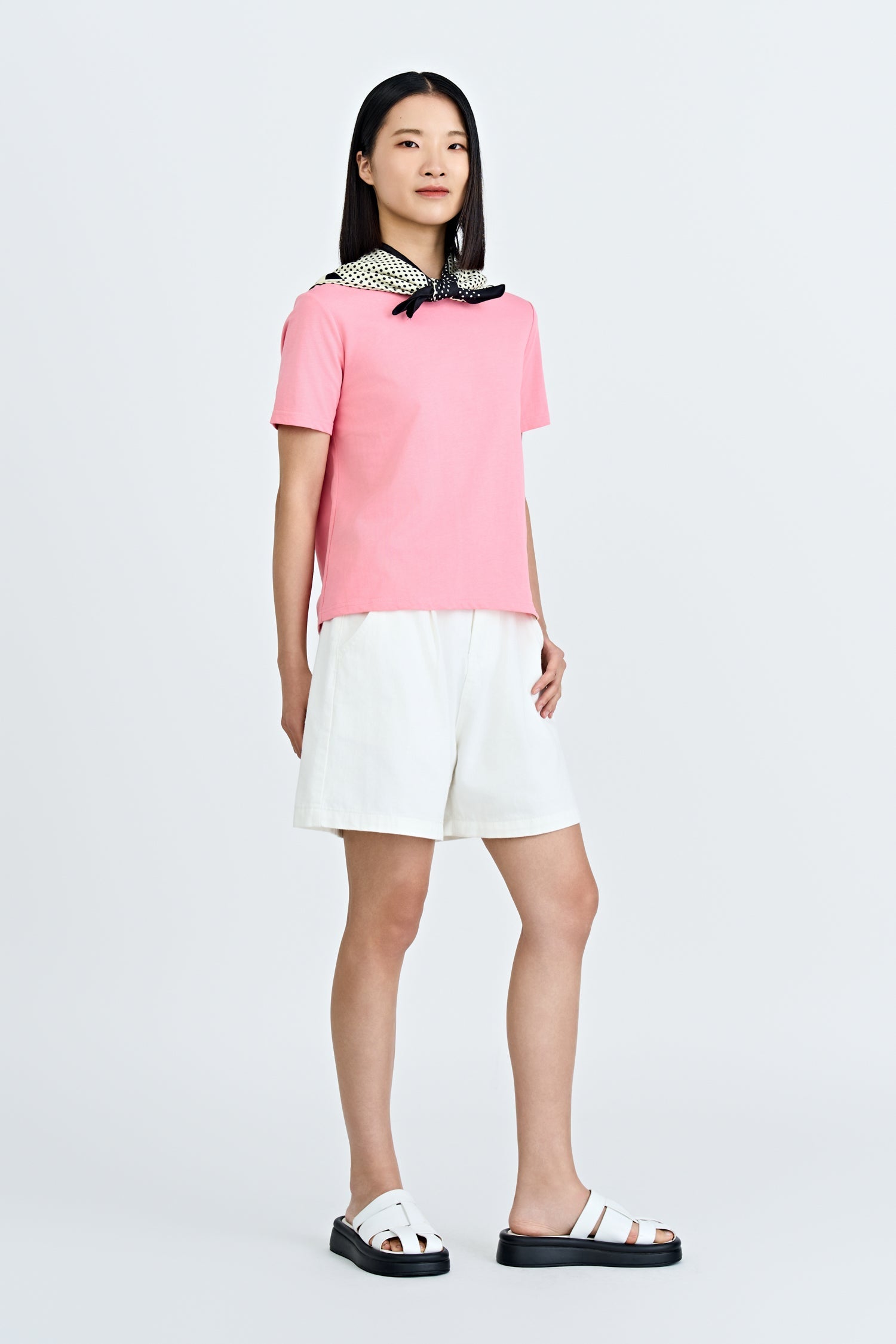 Crew Neck Tee - Coral