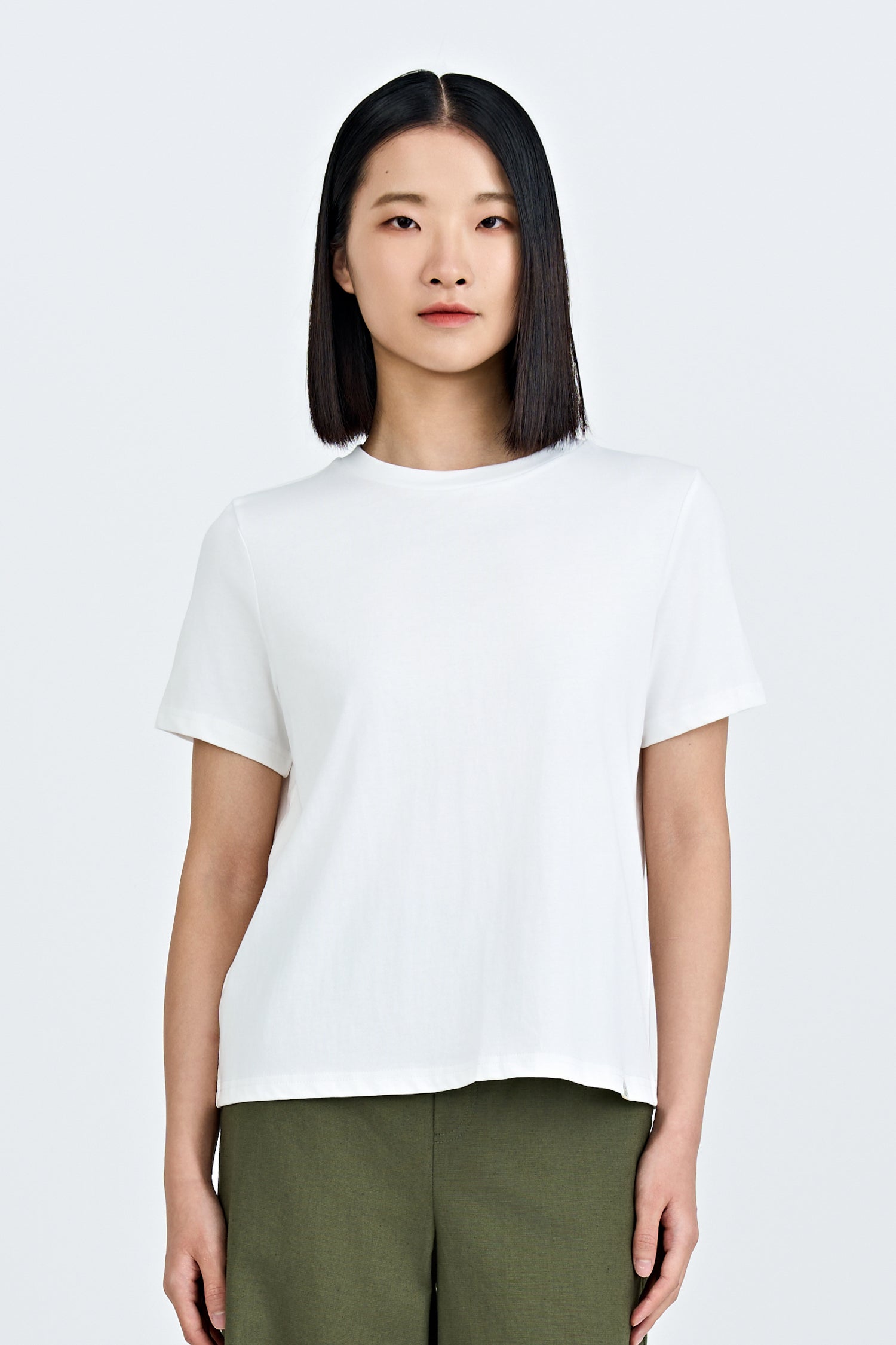 Crew Neck Tee - Cream