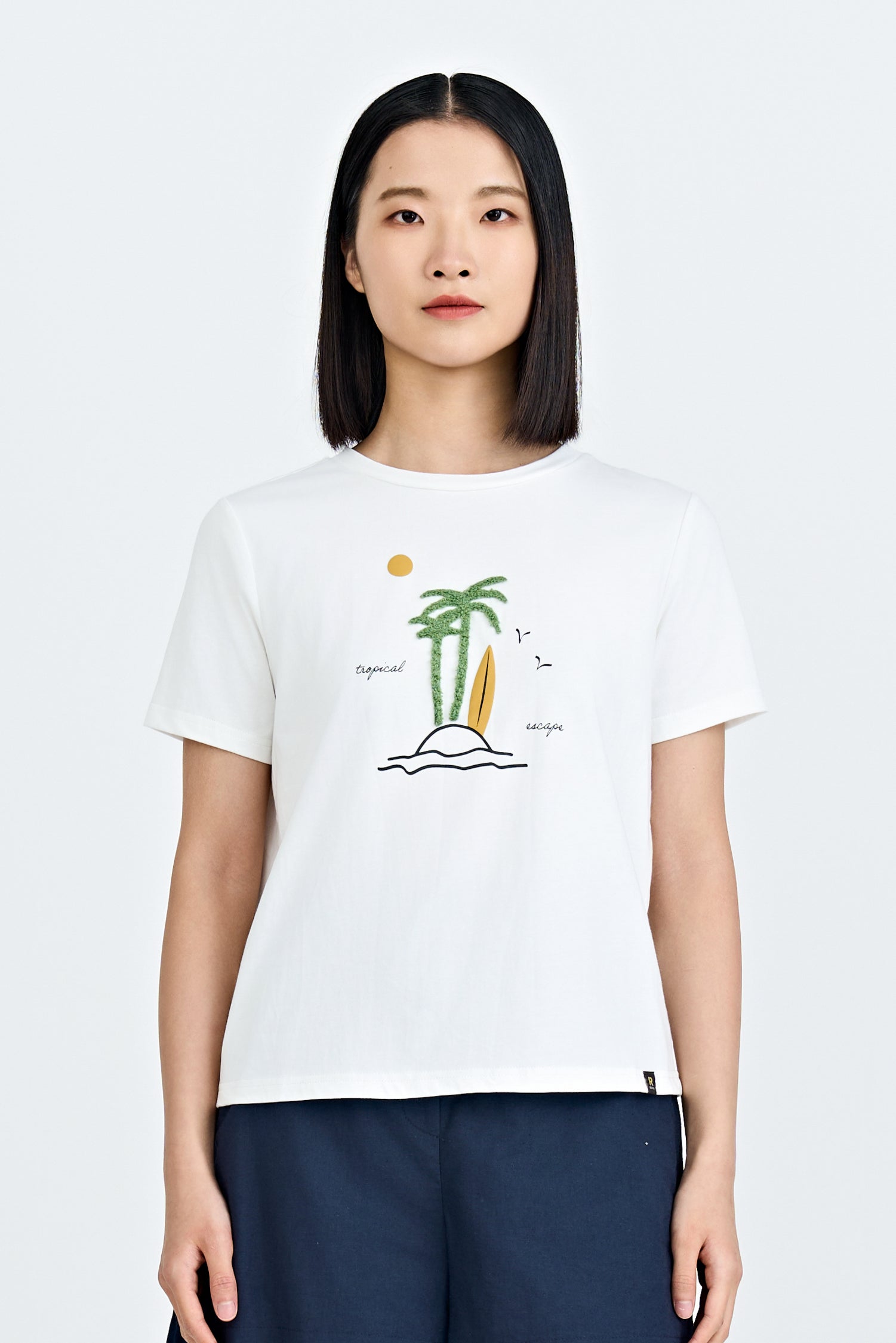 Tropical Escape Tee - Cream