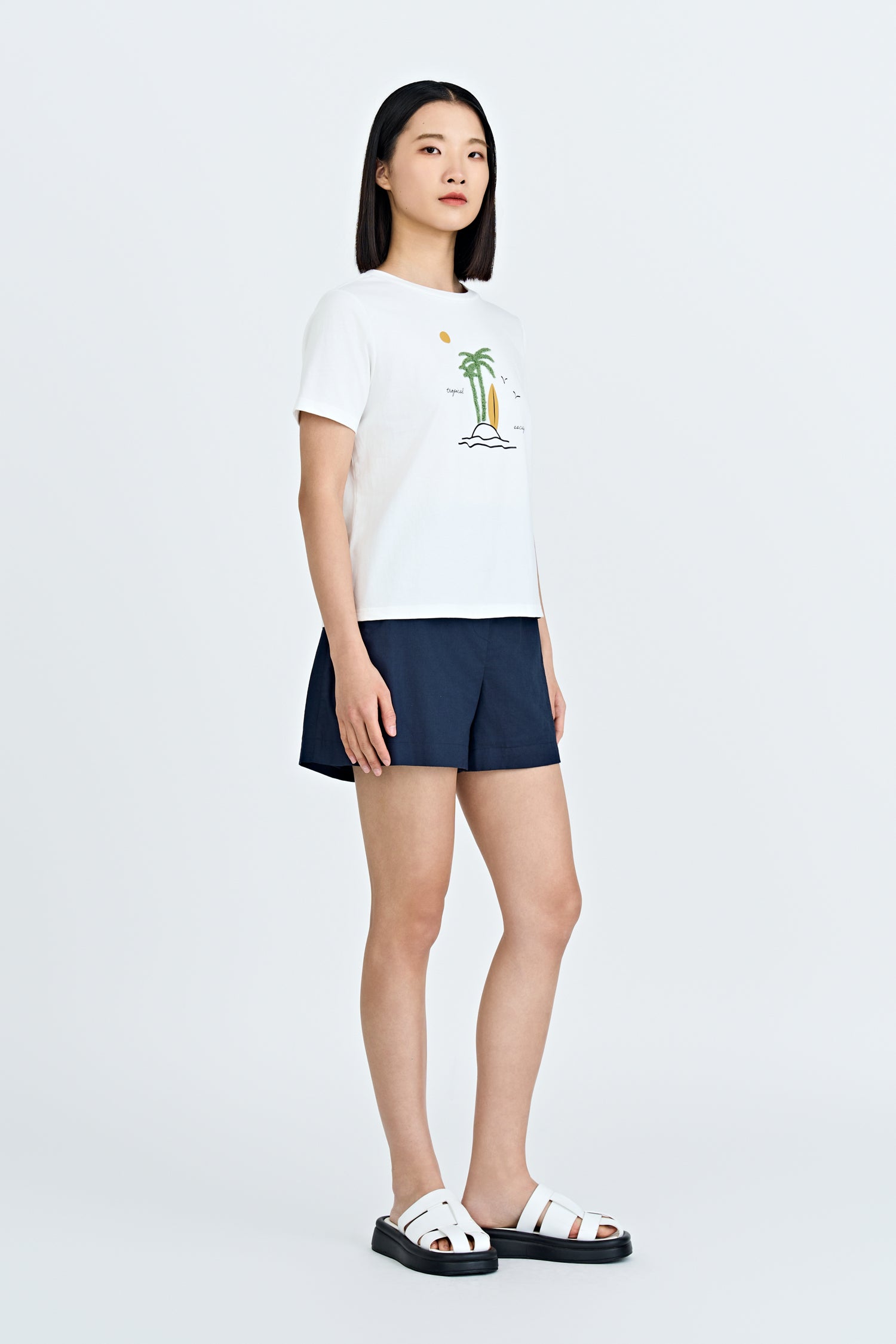 Tropical Escape Tee - Cream