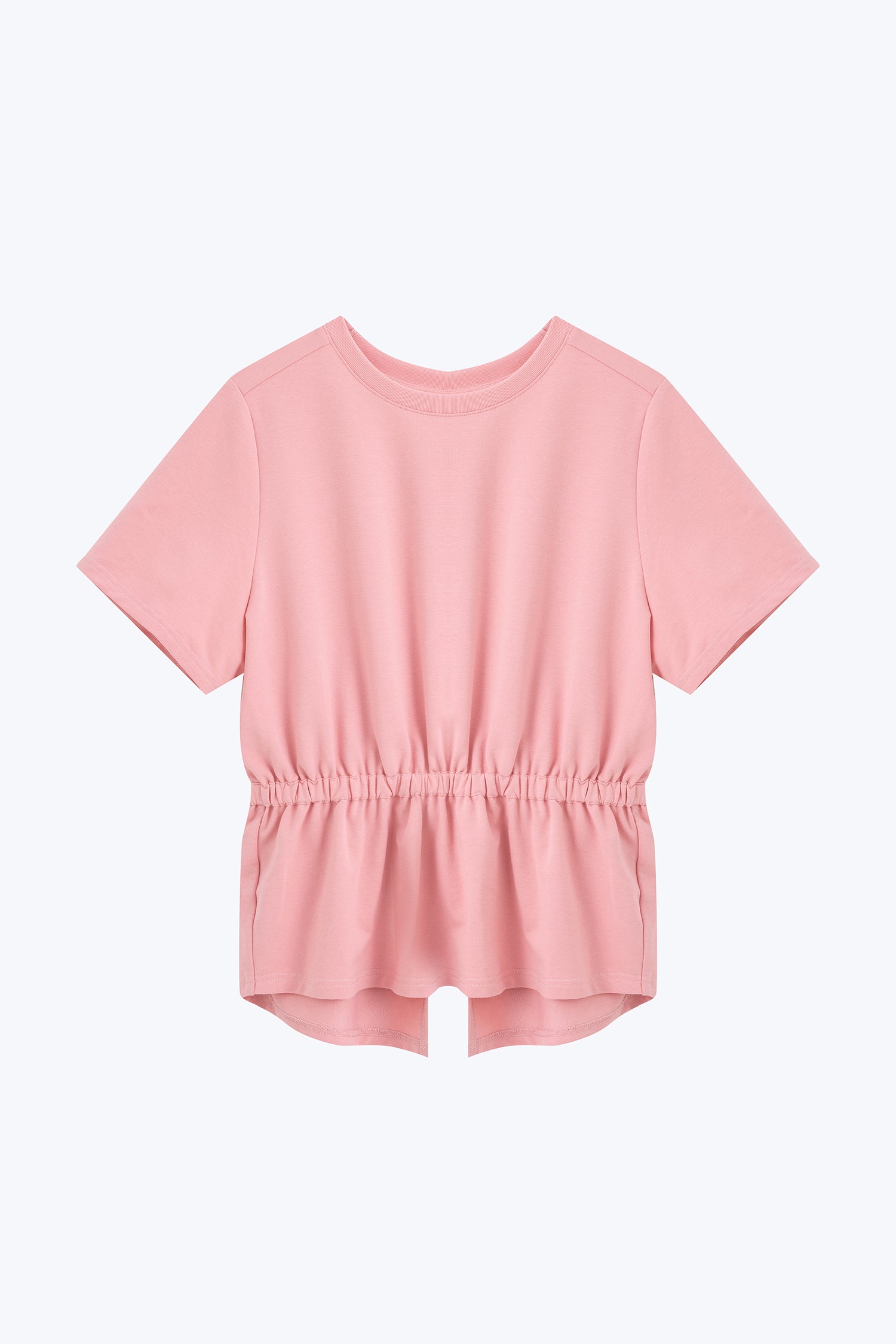 Overlap Draw Waist Tee - Blush