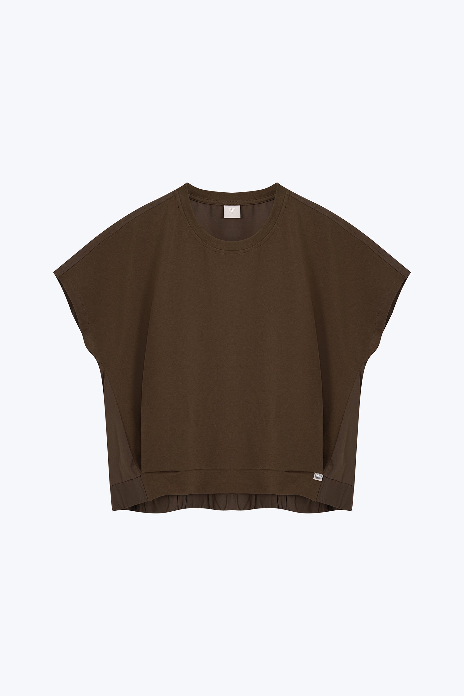 Elasticised Hem Tee - Army Green
