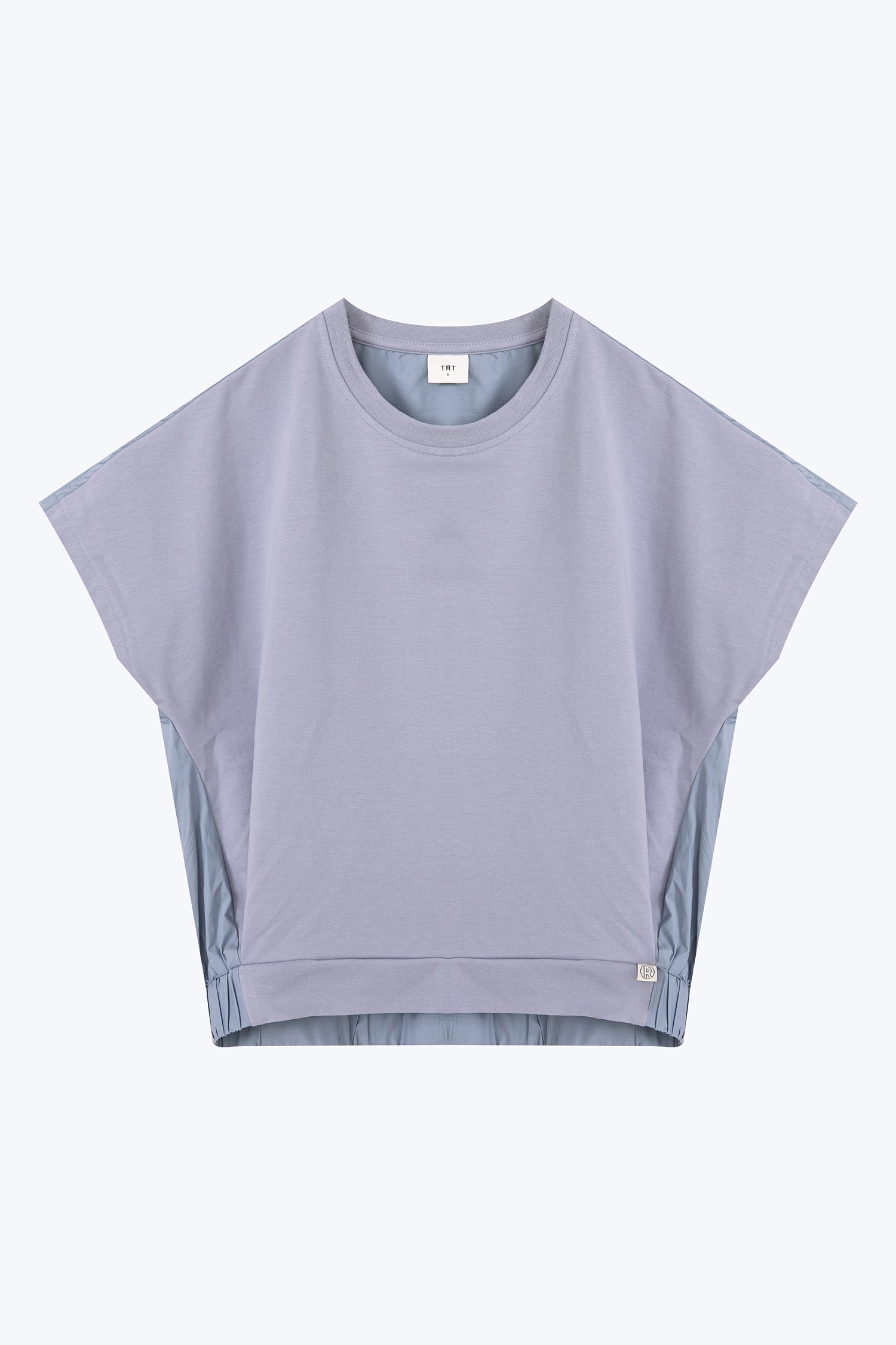 Elasticised Hem Tee - Dusty Blue