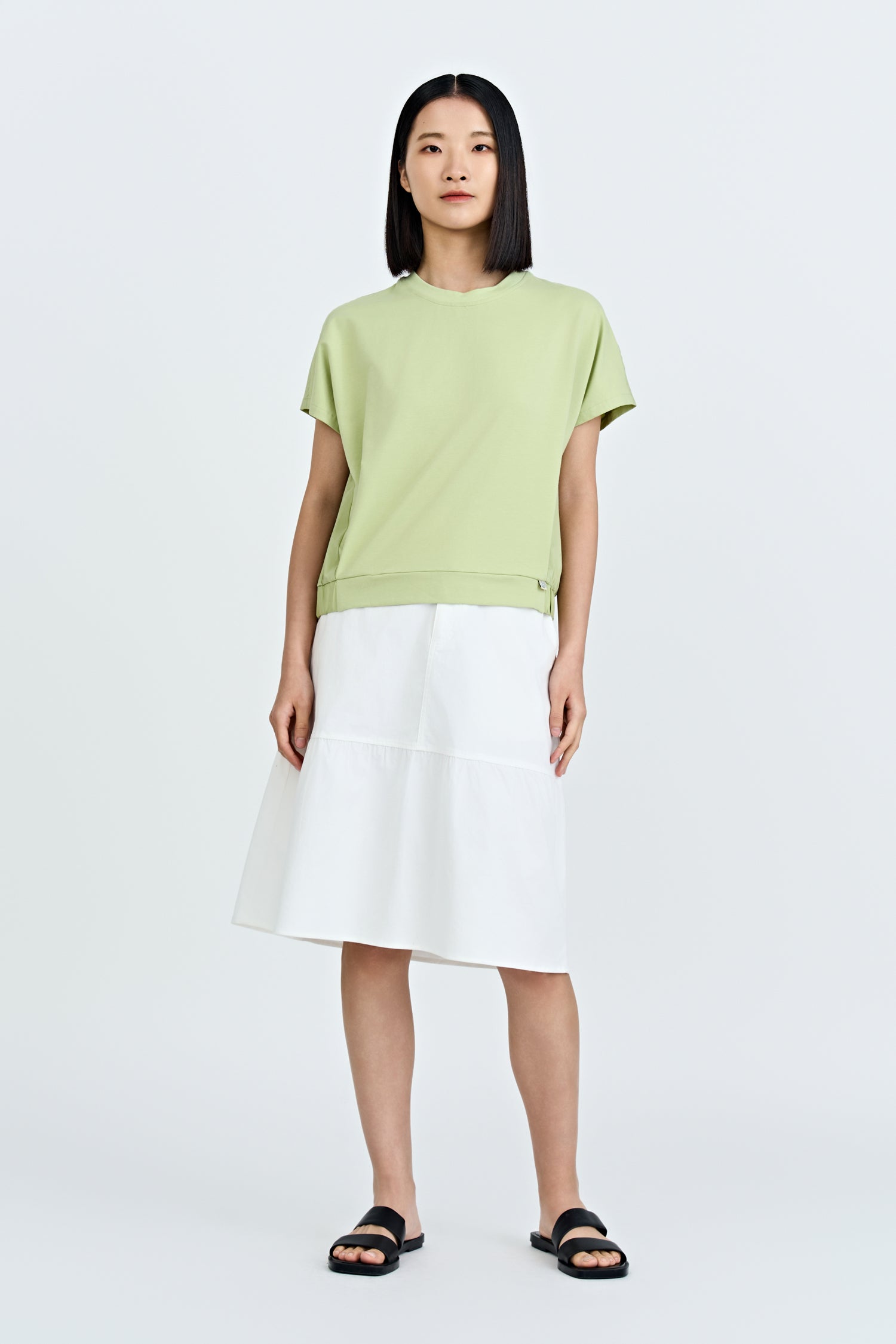 Elasticised Hem Tee - Melon