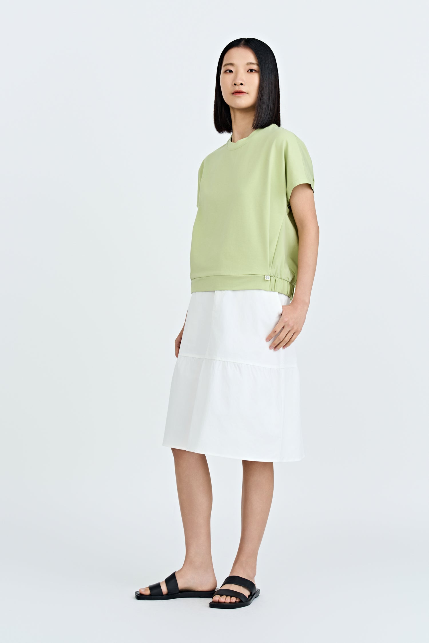 Elasticised Hem Tee - Melon