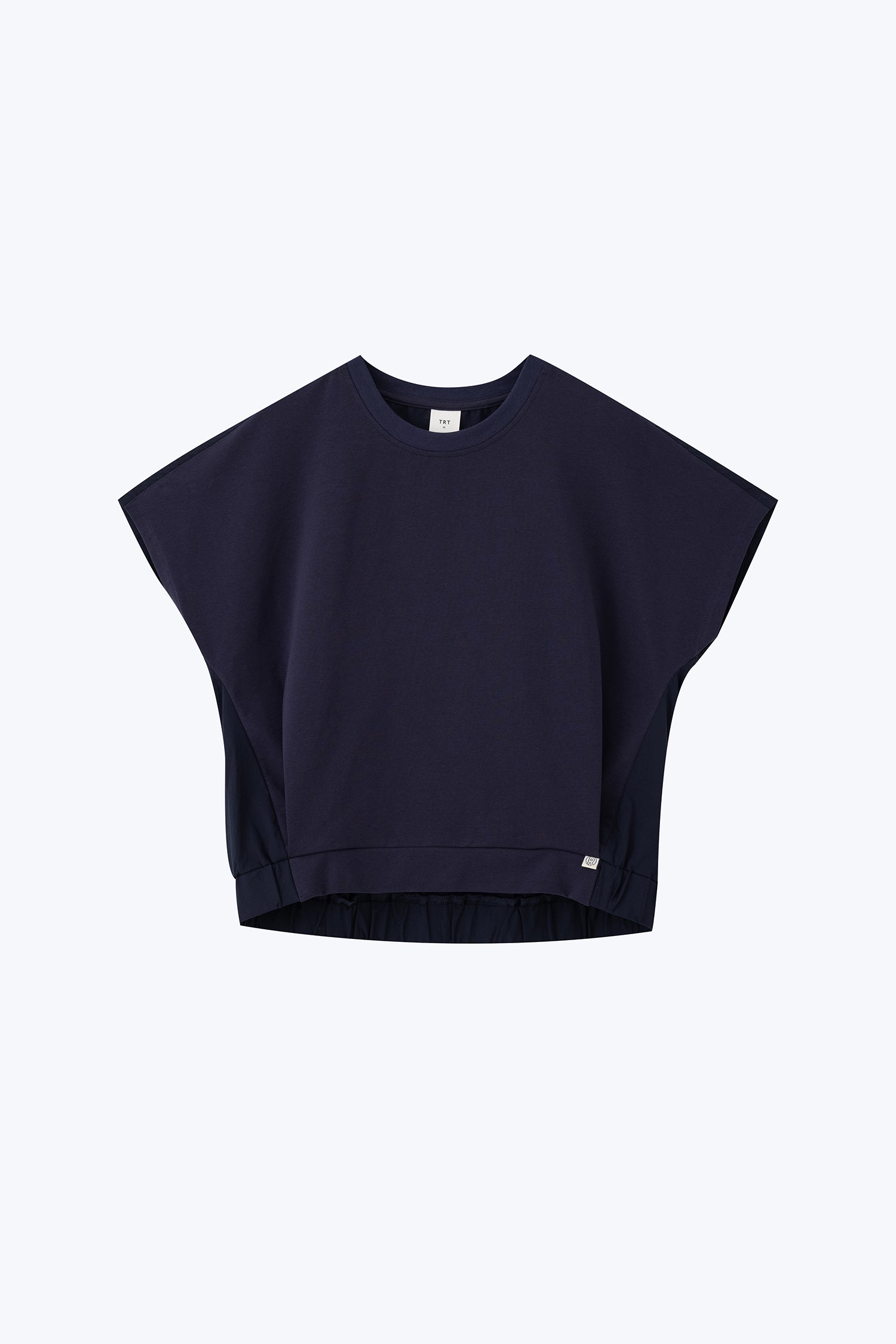 Elasticised Hem Tee - Navy