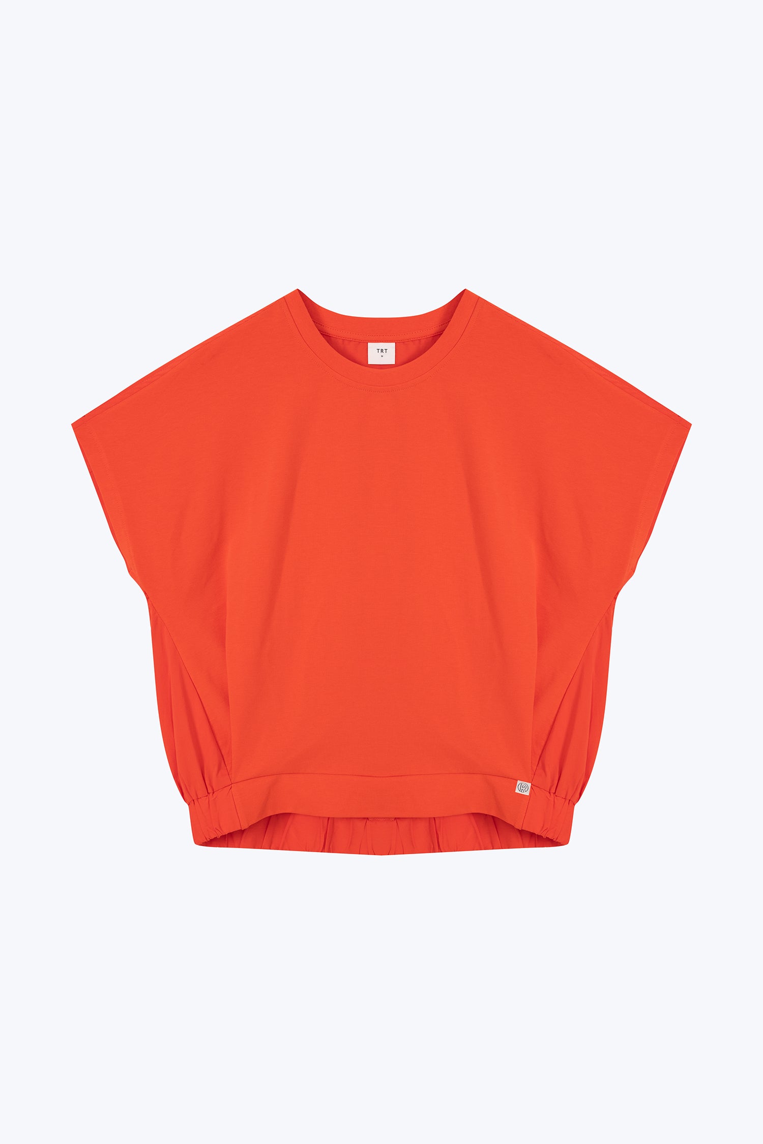 Elasticised Hem Tee - Vermillion