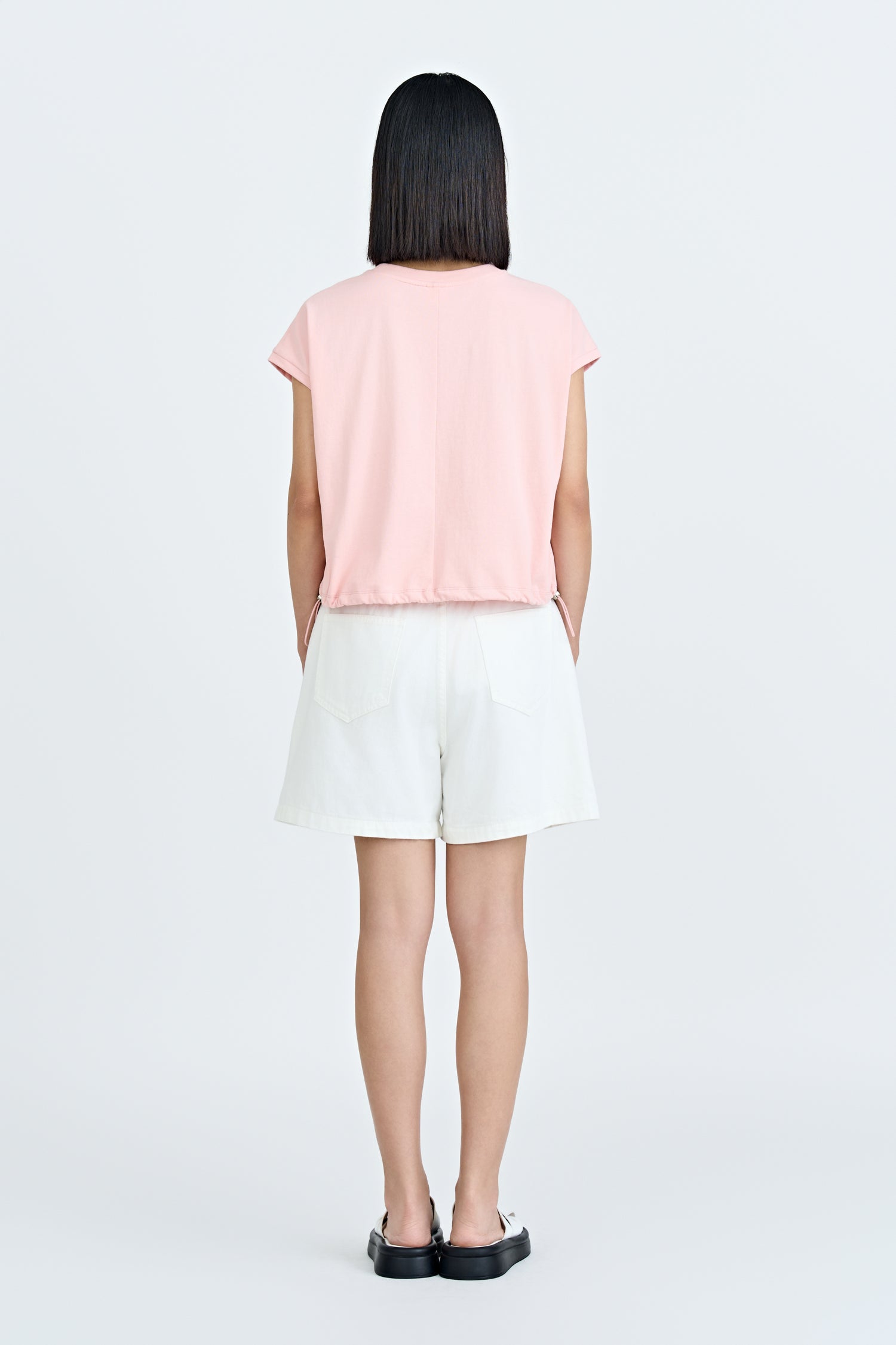 Drawcord Hem Tee - Blush