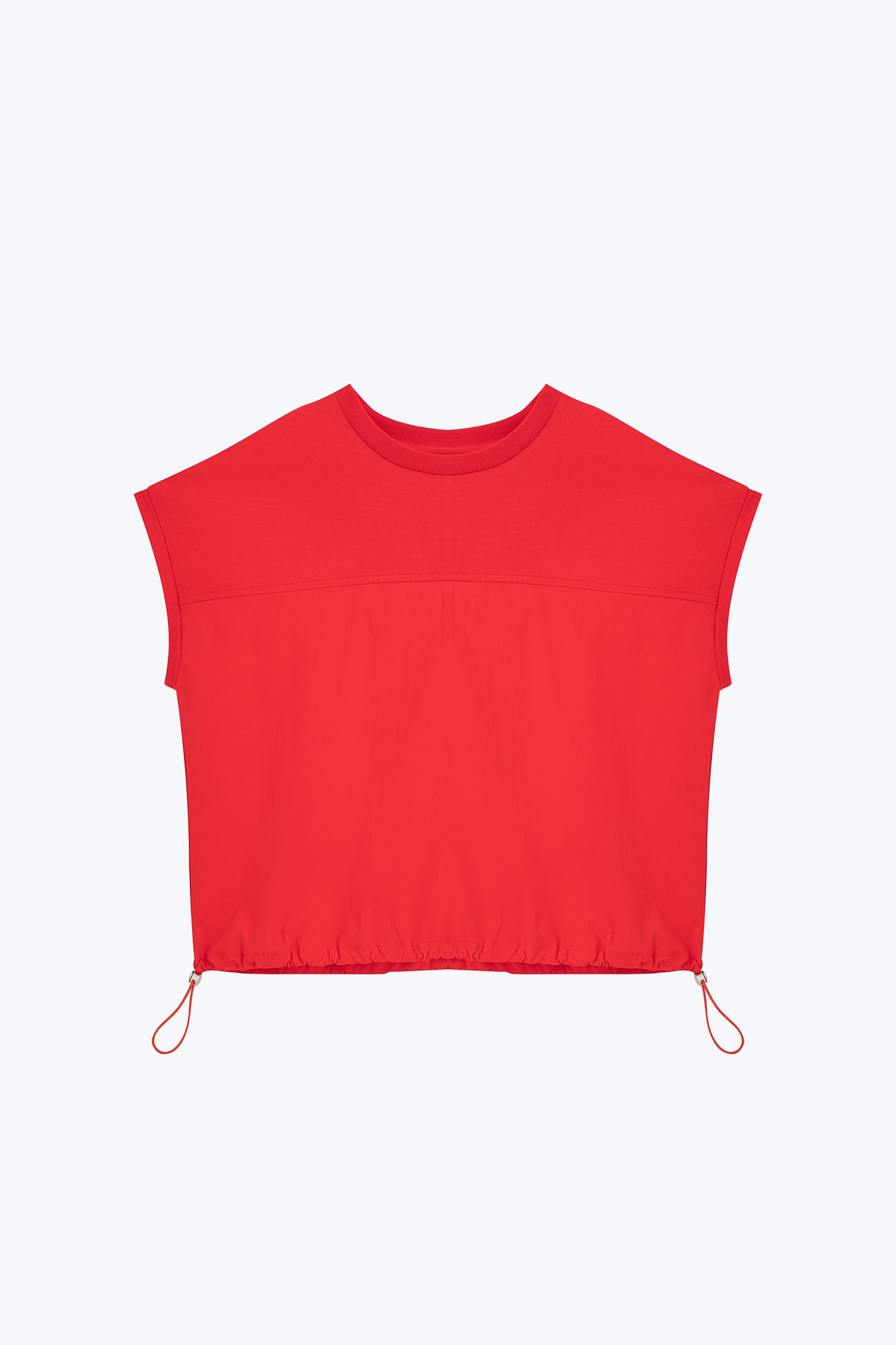 Drawcord Hem Tee - Red