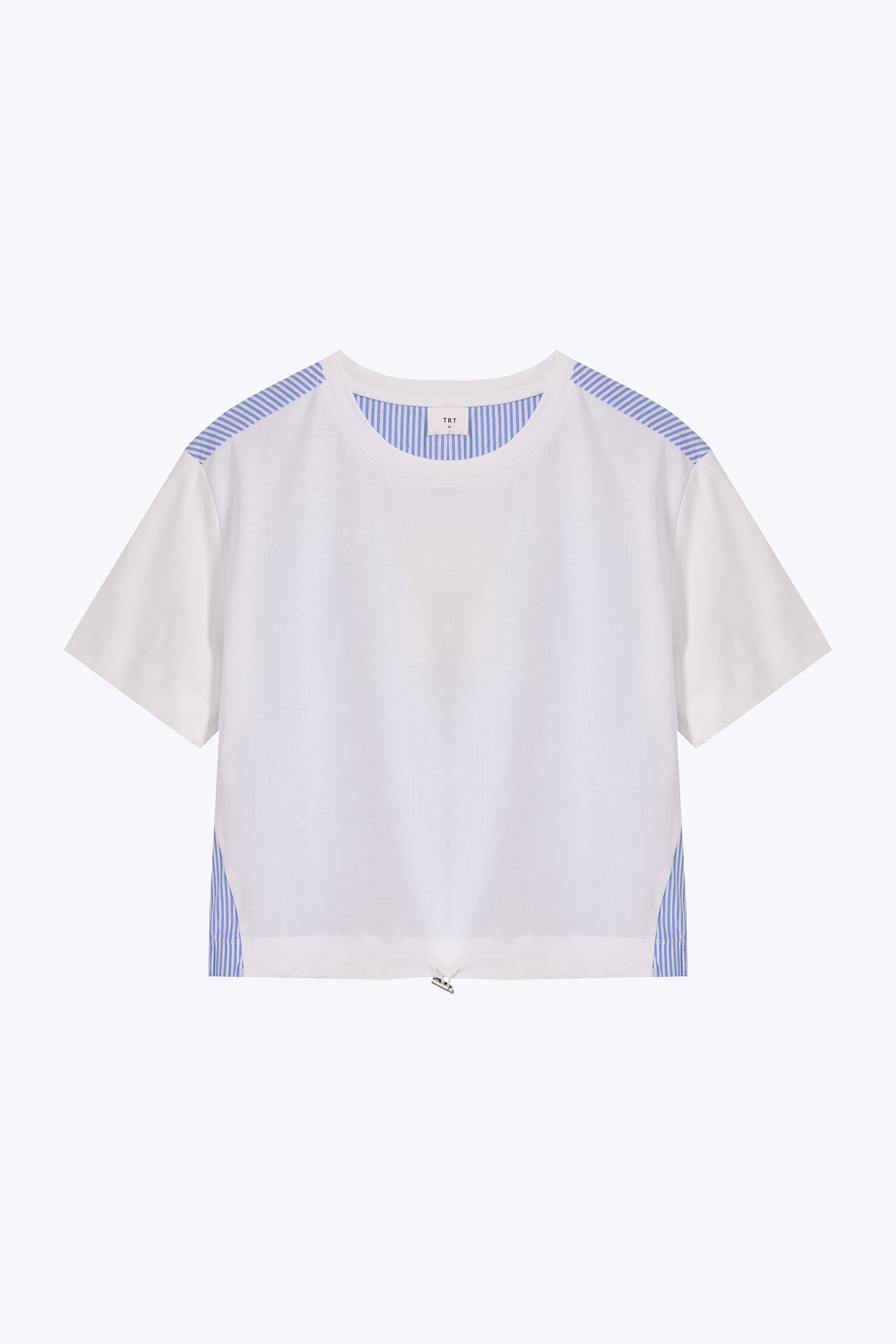 Striped Drawcord Tee - Striped Cream