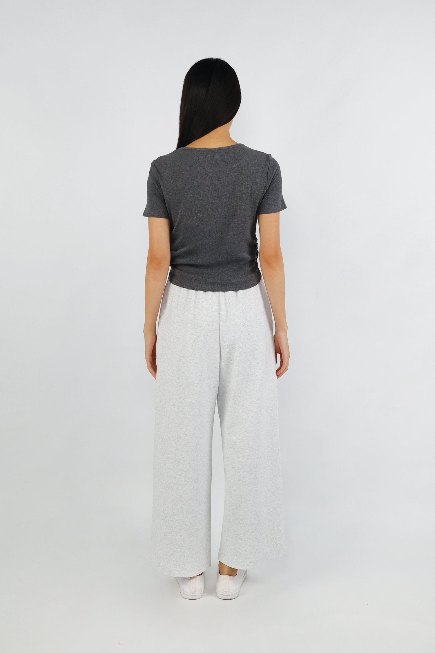 Double Collar Tee - Melange Grey