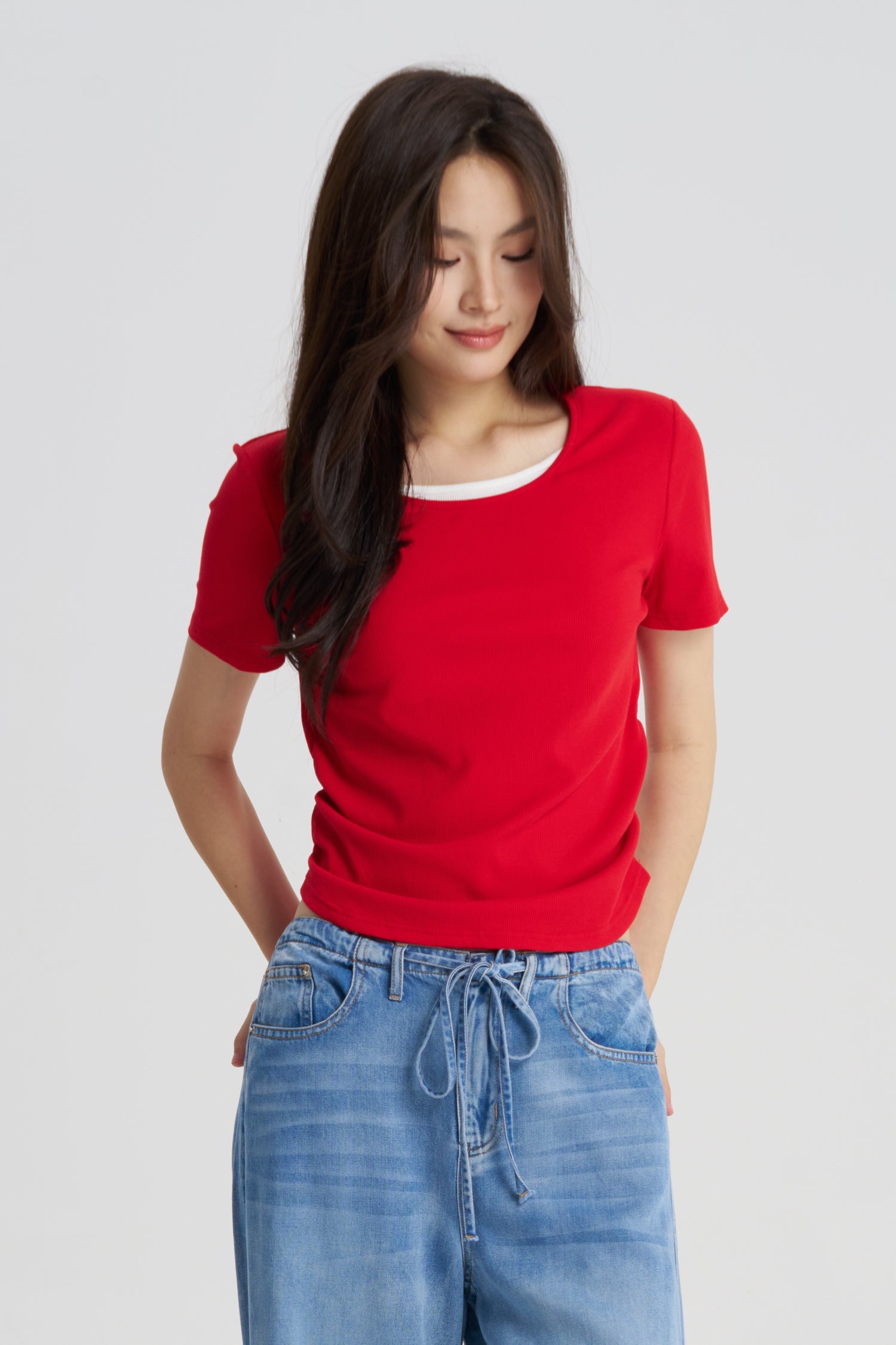 Double Collar Tee - Red – The Restyle Trait