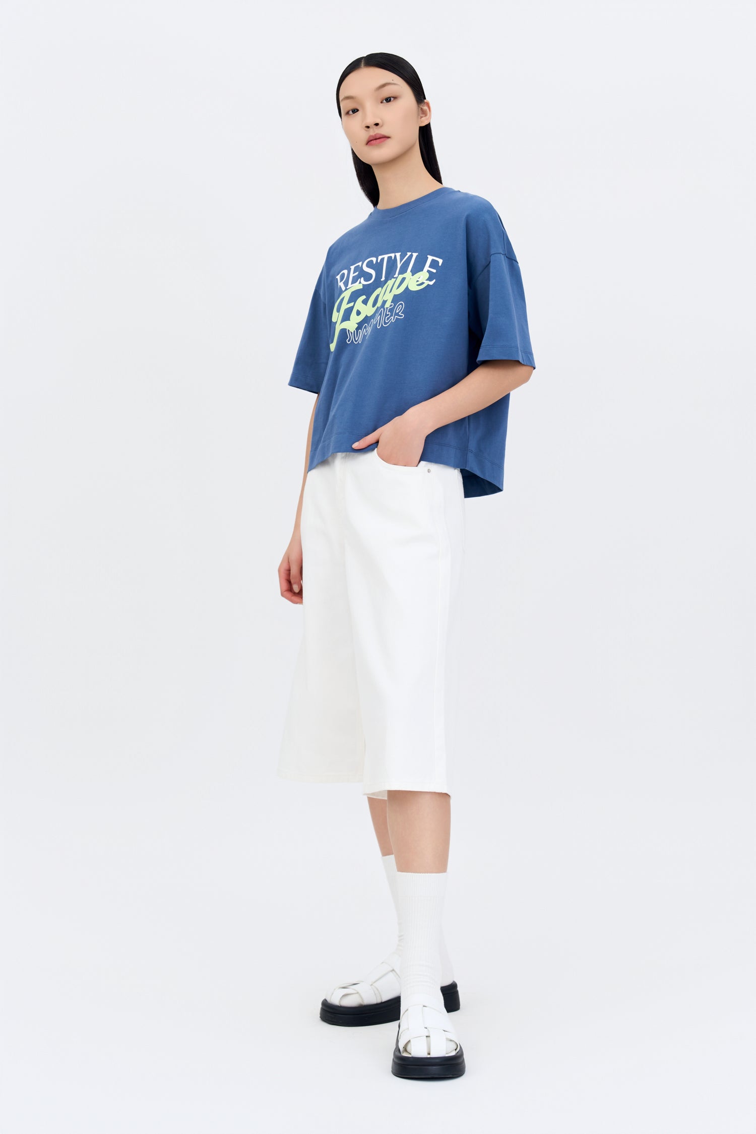 Sunset Club Tee - Denim Blue