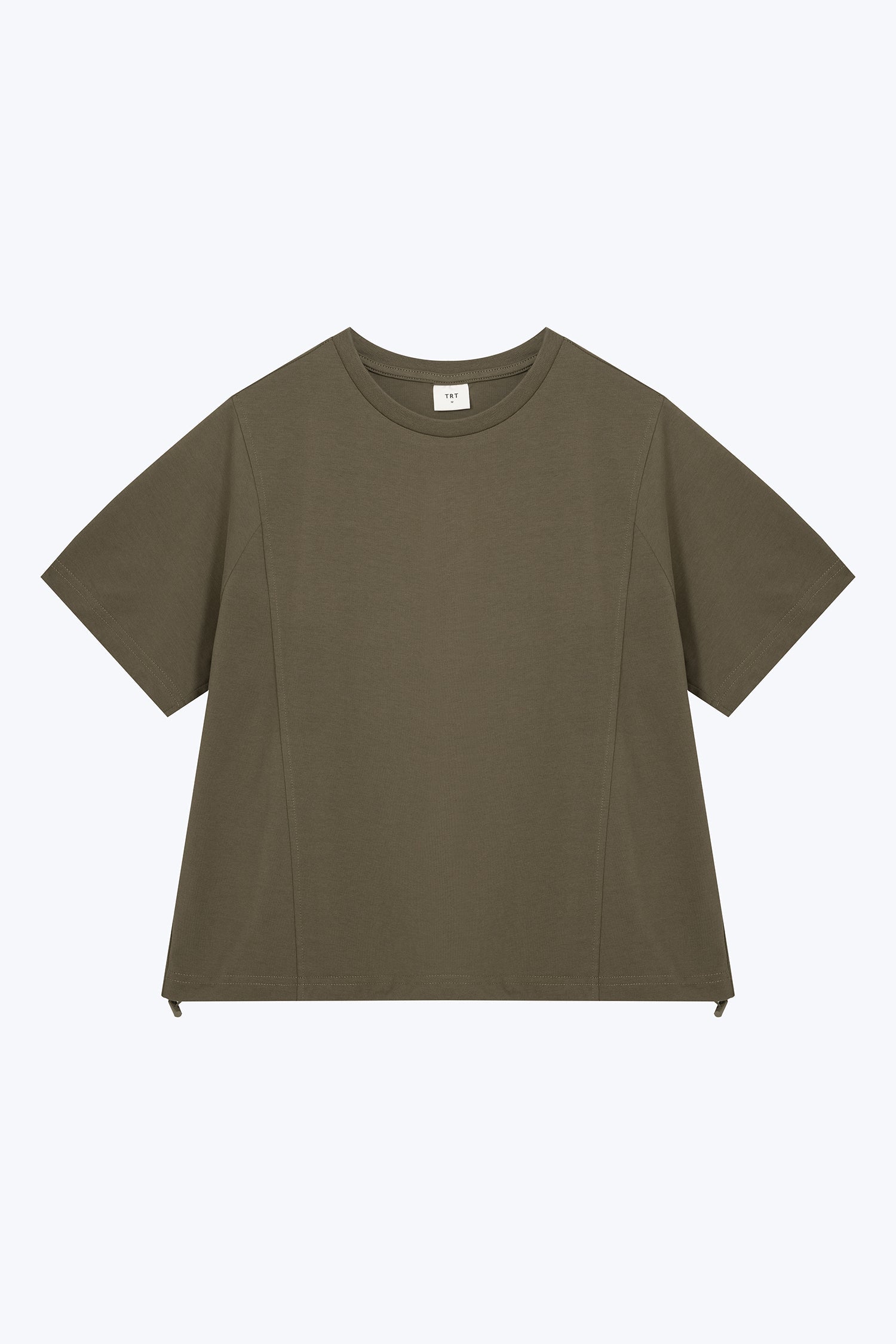 Drawcord Hem Tee - Khaki Green