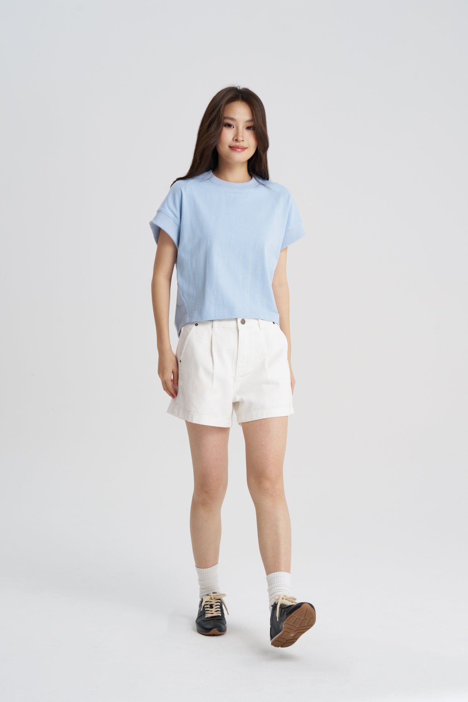 Cropped Tee - Sky Blue