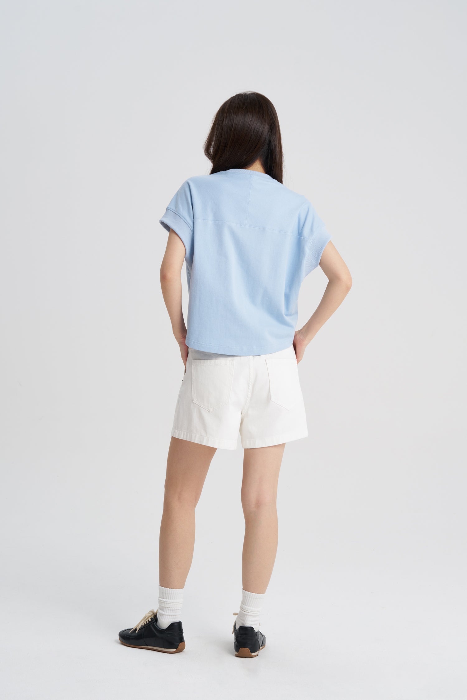 Cropped Tee - Sky Blue